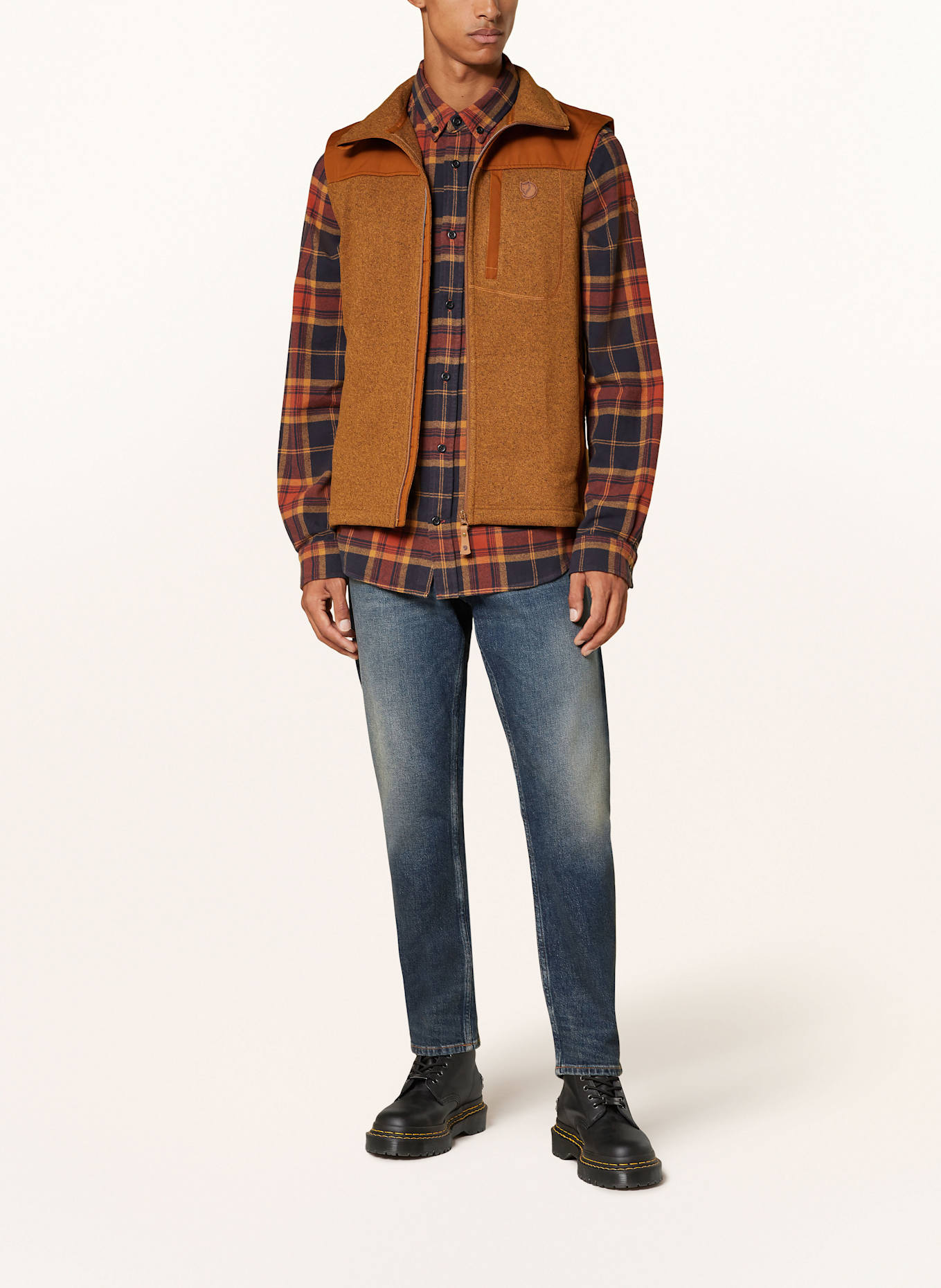 FJÄLLRÄVEN Strick-Fleeceweste BUCK, Farbe: DUNKELORANGE (Bild 2)