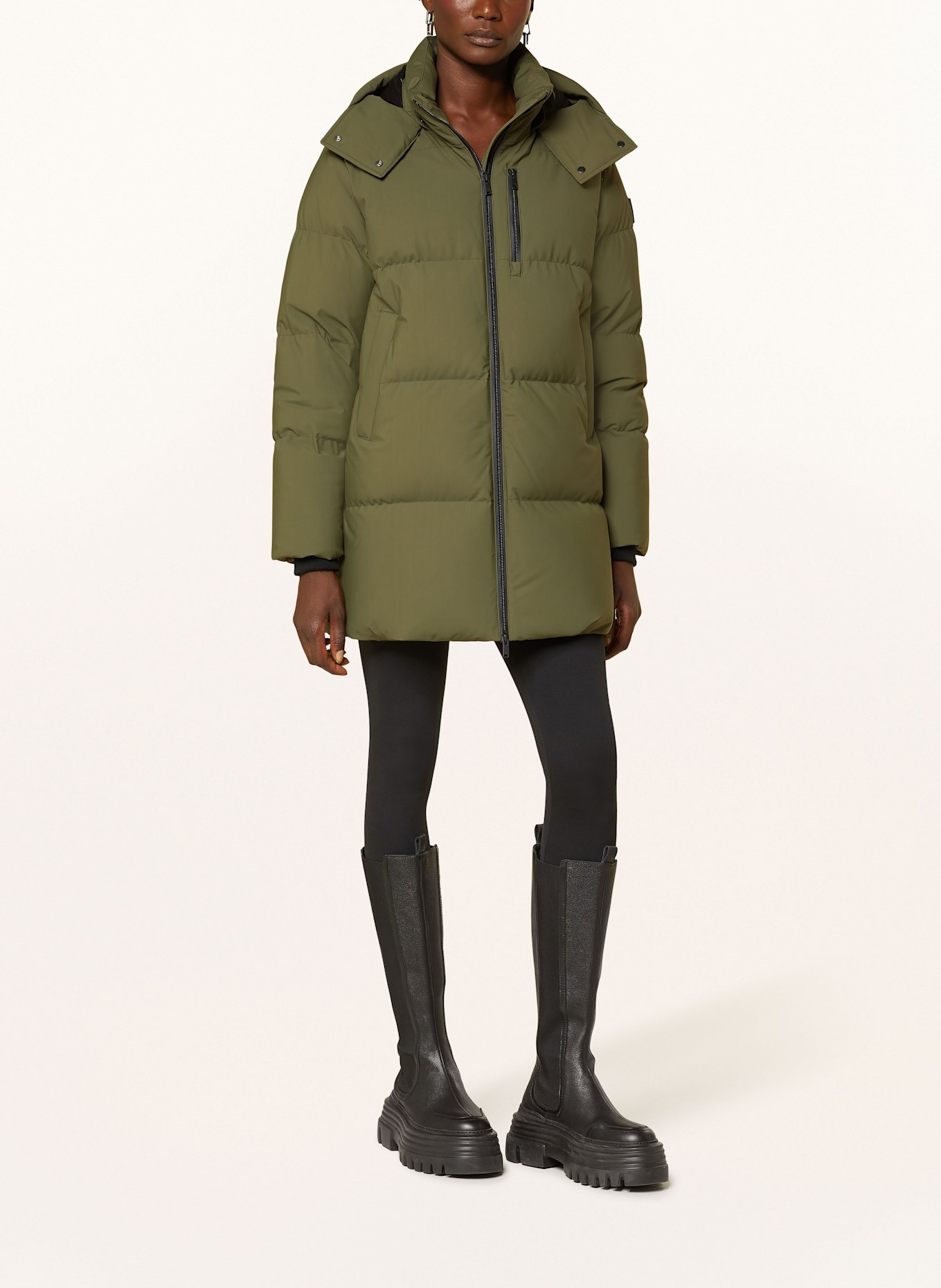 ダウンジャケット・コート MOOSE KNUCKLES 'chelia 3q' green nylon blend parka MOOSE KNUCKLES CHELIA down jacket in olive