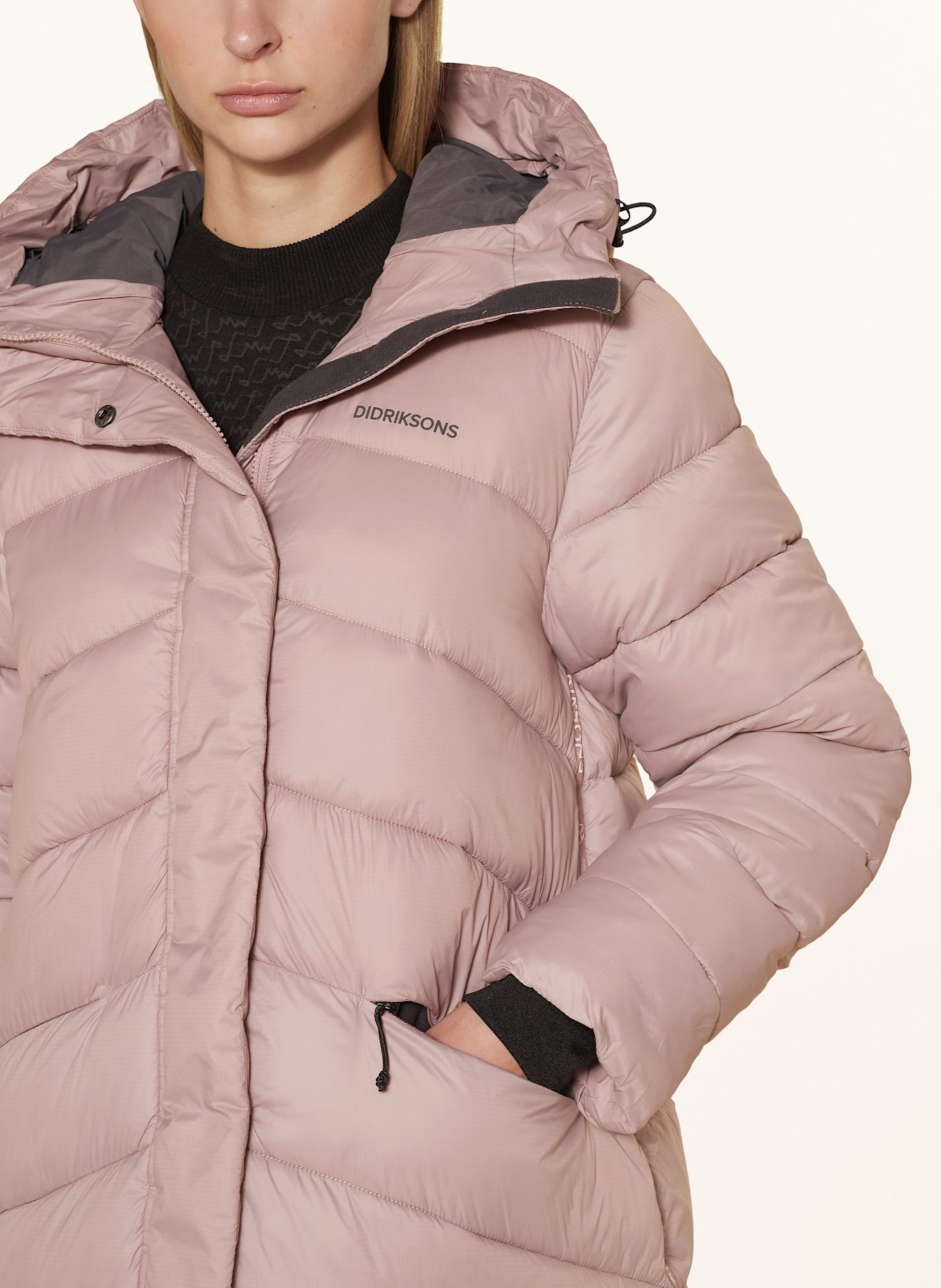 DIDRIKSONS Płaszcz pikowany MARION: BLADORÓŻOWY
