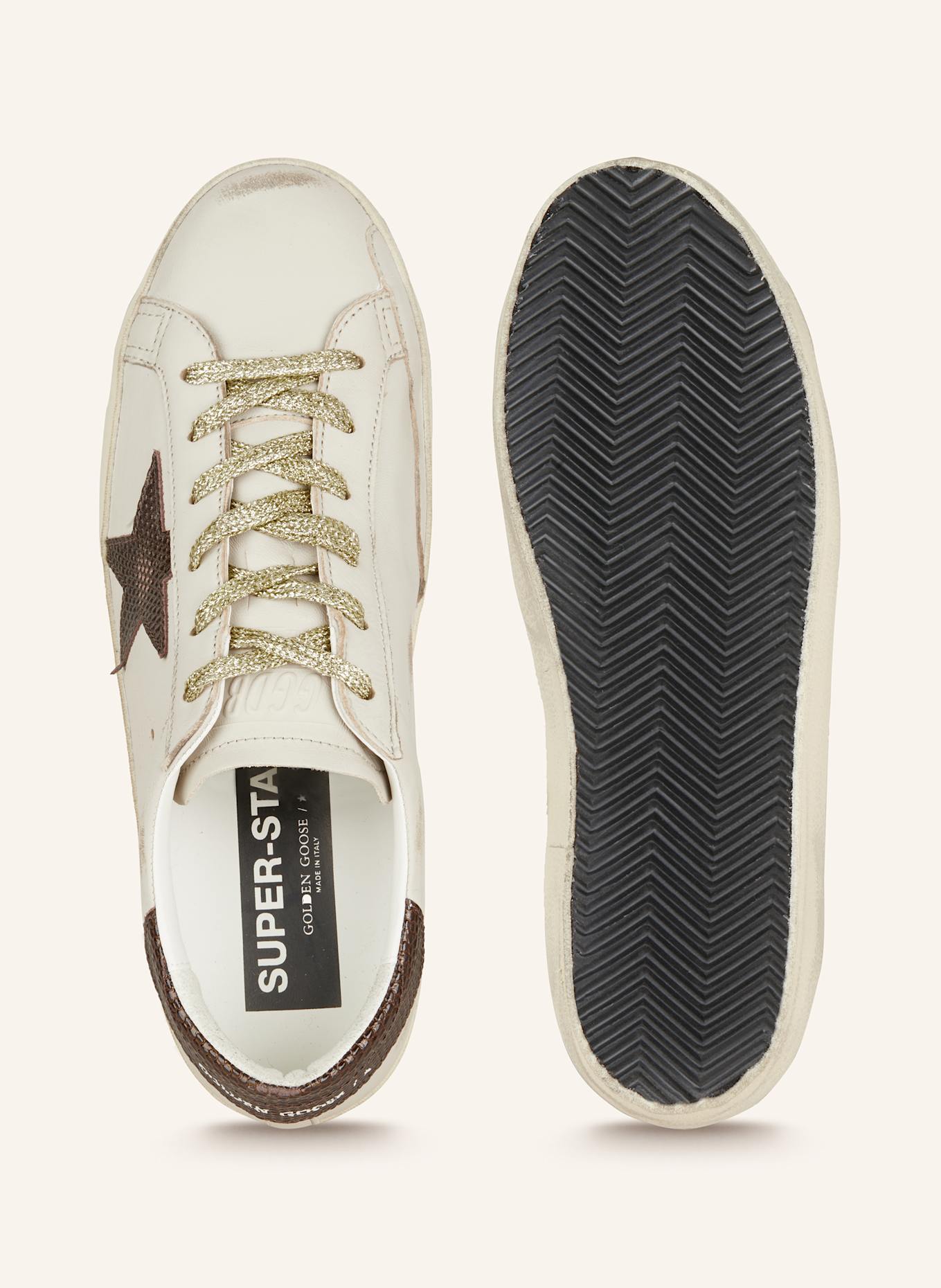 GOLDEN GOOSE Sneakers SUPER-STAR in cream/ dark brown