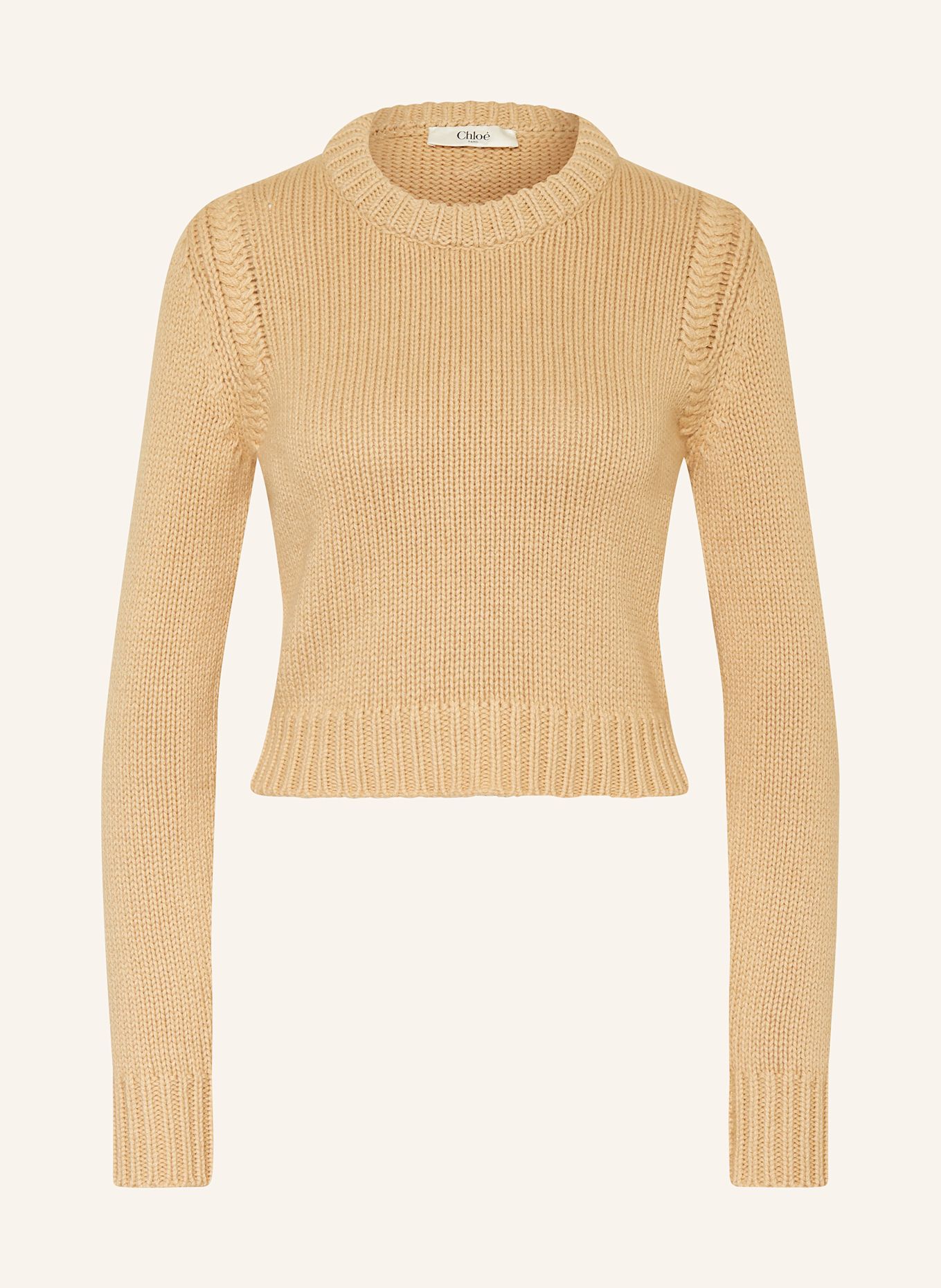 Chloé Cropped-Pullover mit Cashmere, Farbe: CAMEL (Bild 1)