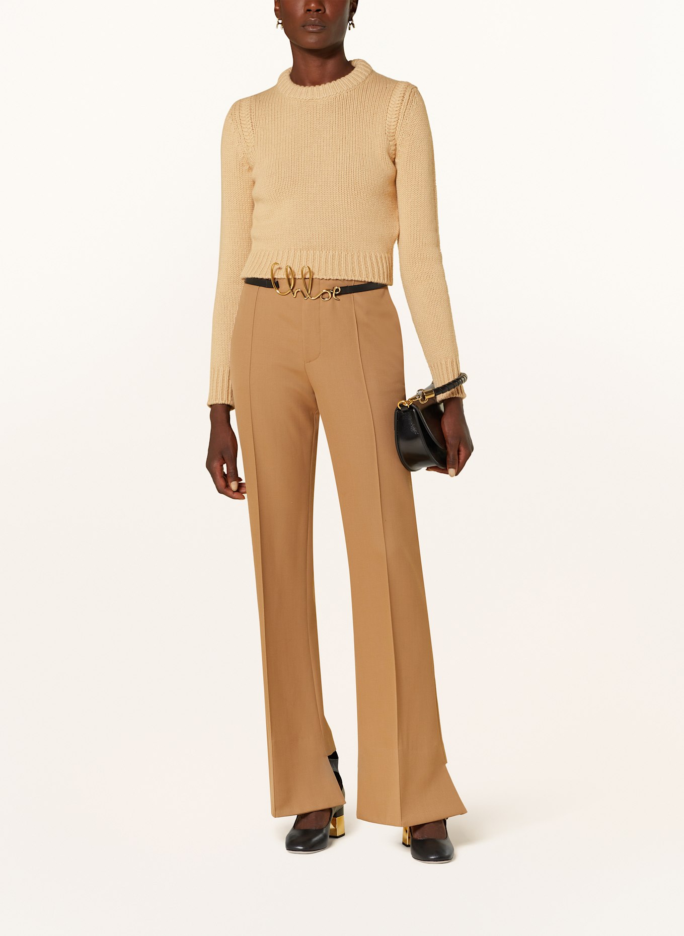 Chloé Cropped-Pullover mit Cashmere, Farbe: CAMEL (Bild 2)