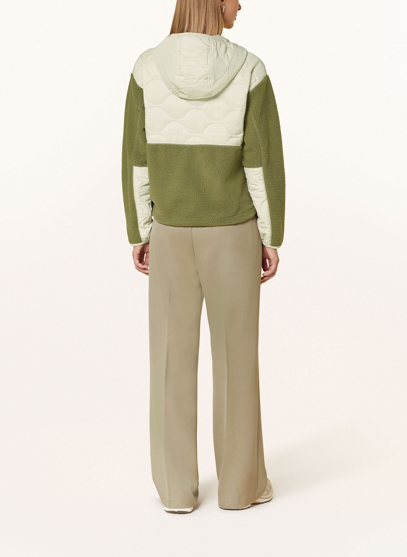 Columbia CLOUD POINT™ fleece troyer in a mix of materials, Color: CREAM/ OLIVE (Image 3)