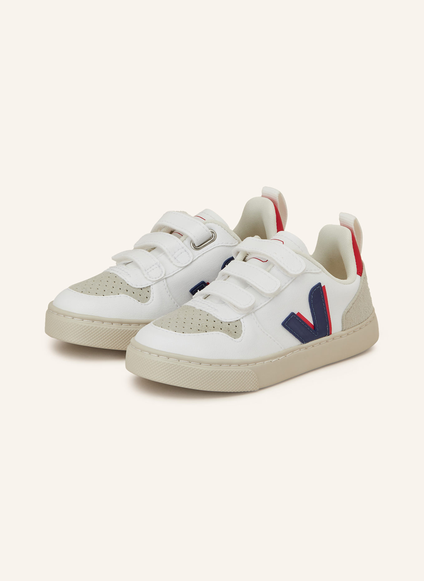 VEJA Sneaker V-10, Farbe: WEISS/ BLAU/ ROT (Bild 1)