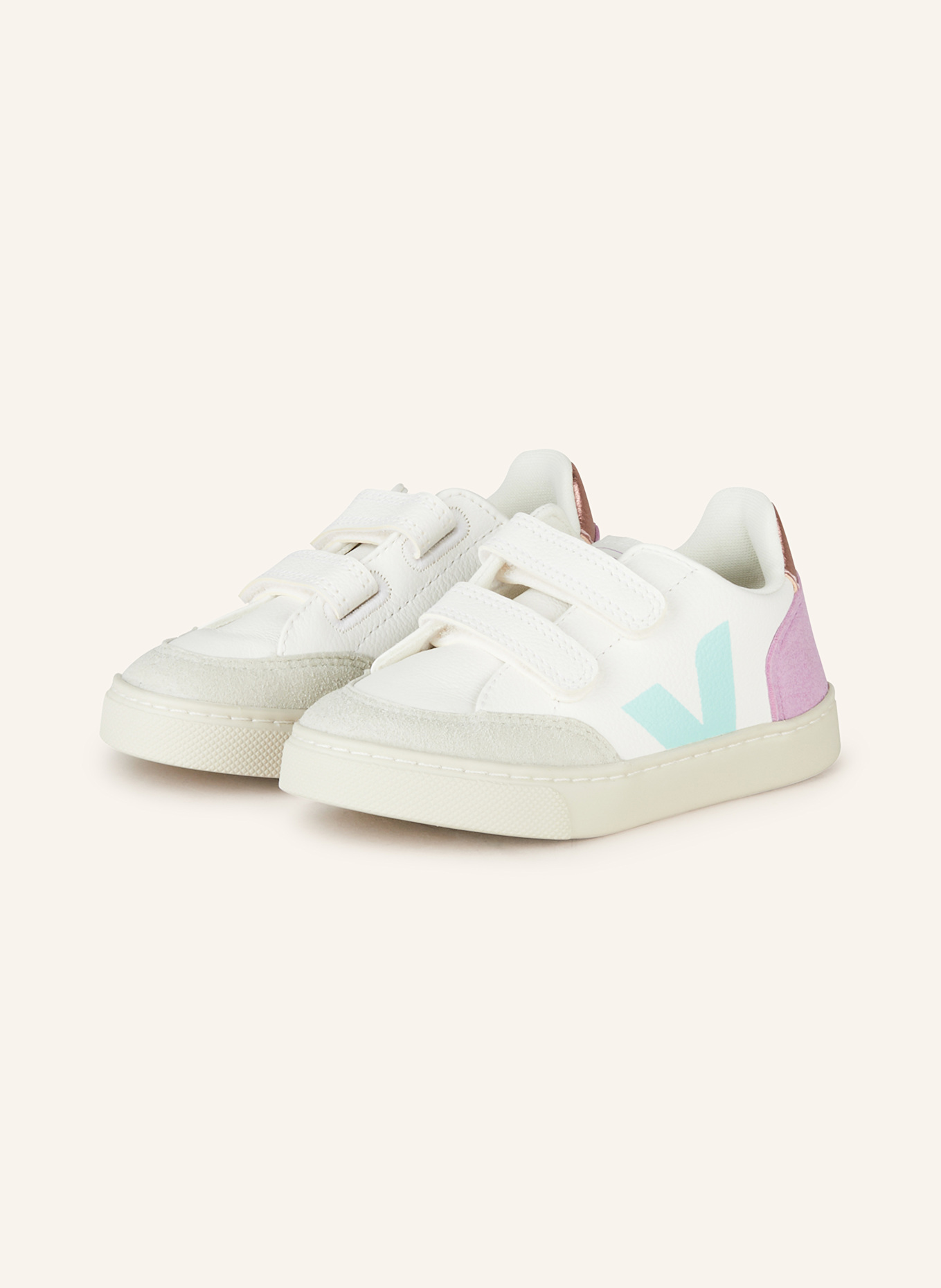 VEJA Sneaker V-12, Farbe: WEISS/ TÜRKIS/ HELLLILA (Bild 1)