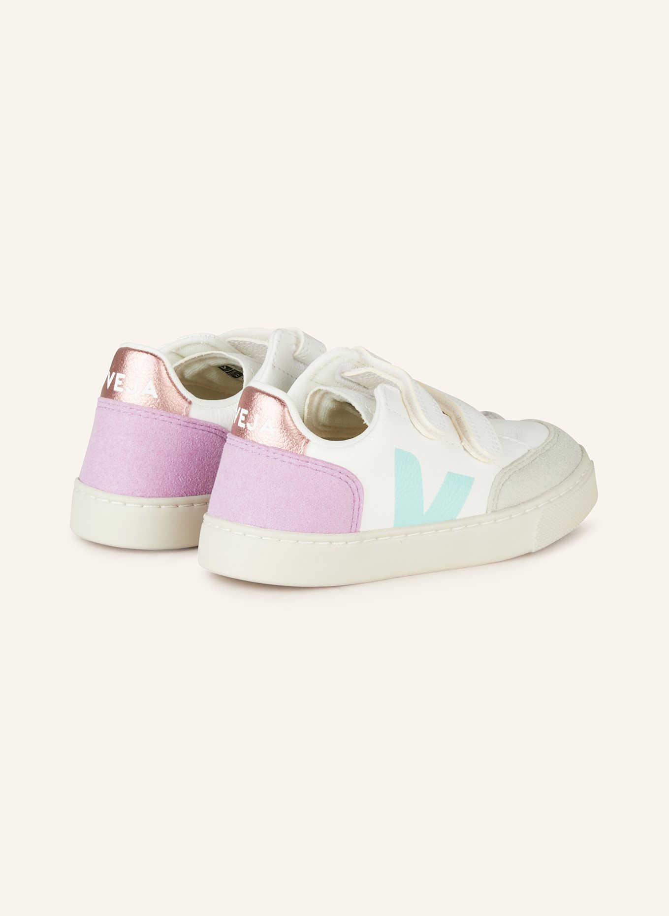 VEJA Sneaker V-12, Farbe: WEISS/ TÜRKIS/ HELLLILA (Bild 2)