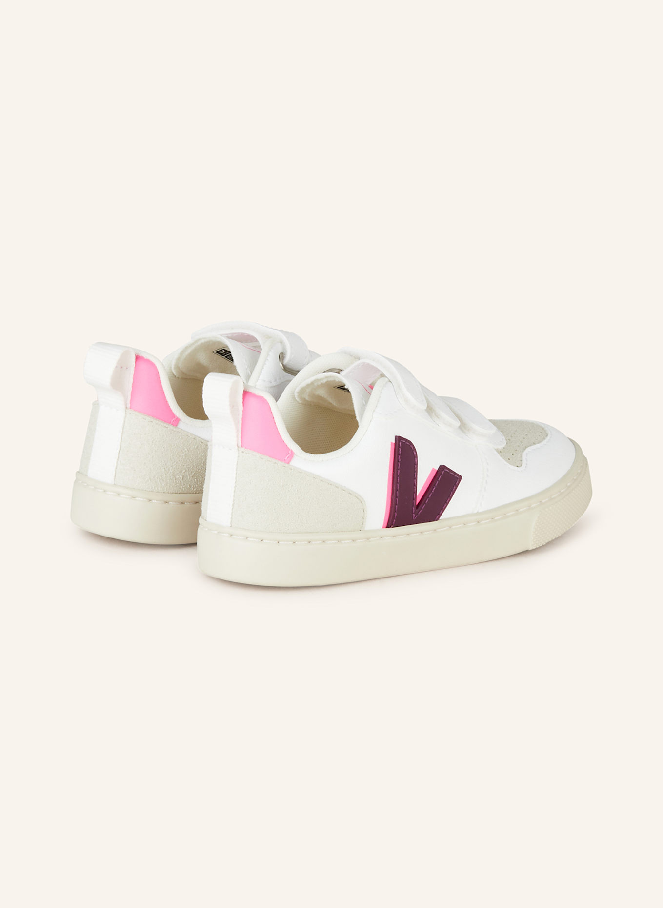 VEJA Sneaker V-10, Farbe: WEISS/ GRAU/ FUCHSIA (Bild 2)