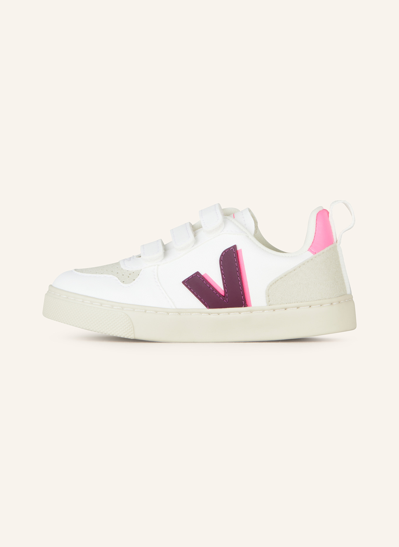 VEJA Sneaker V-10, Farbe: WEISS/ GRAU/ FUCHSIA (Bild 4)