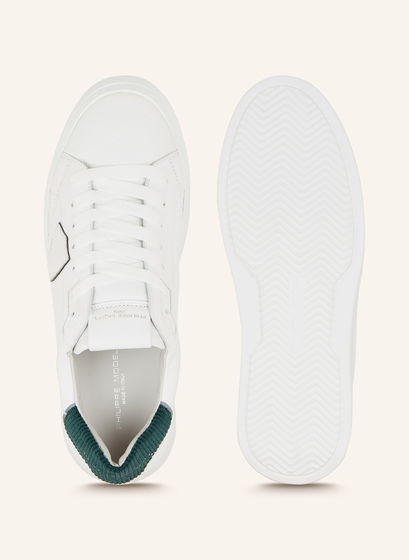 PHILIPPE MODEL Sneakers TEMPLE, Color: WHITE/ DARK GREEN (Image 5)