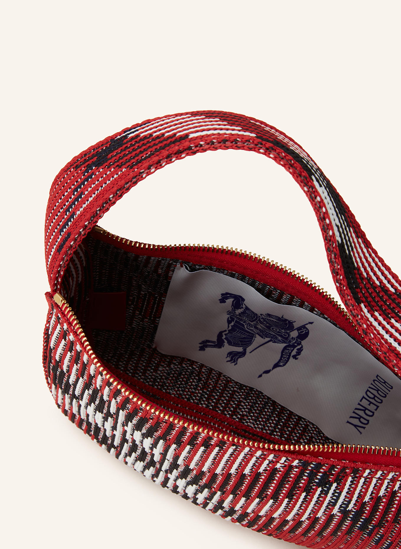 BURBERRY Handbag in red black white