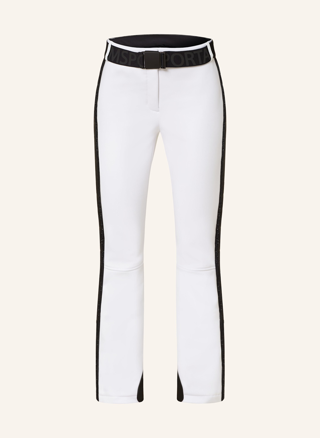 SPORTALM Softshell ski skinny pants: WHITE/ BLACK