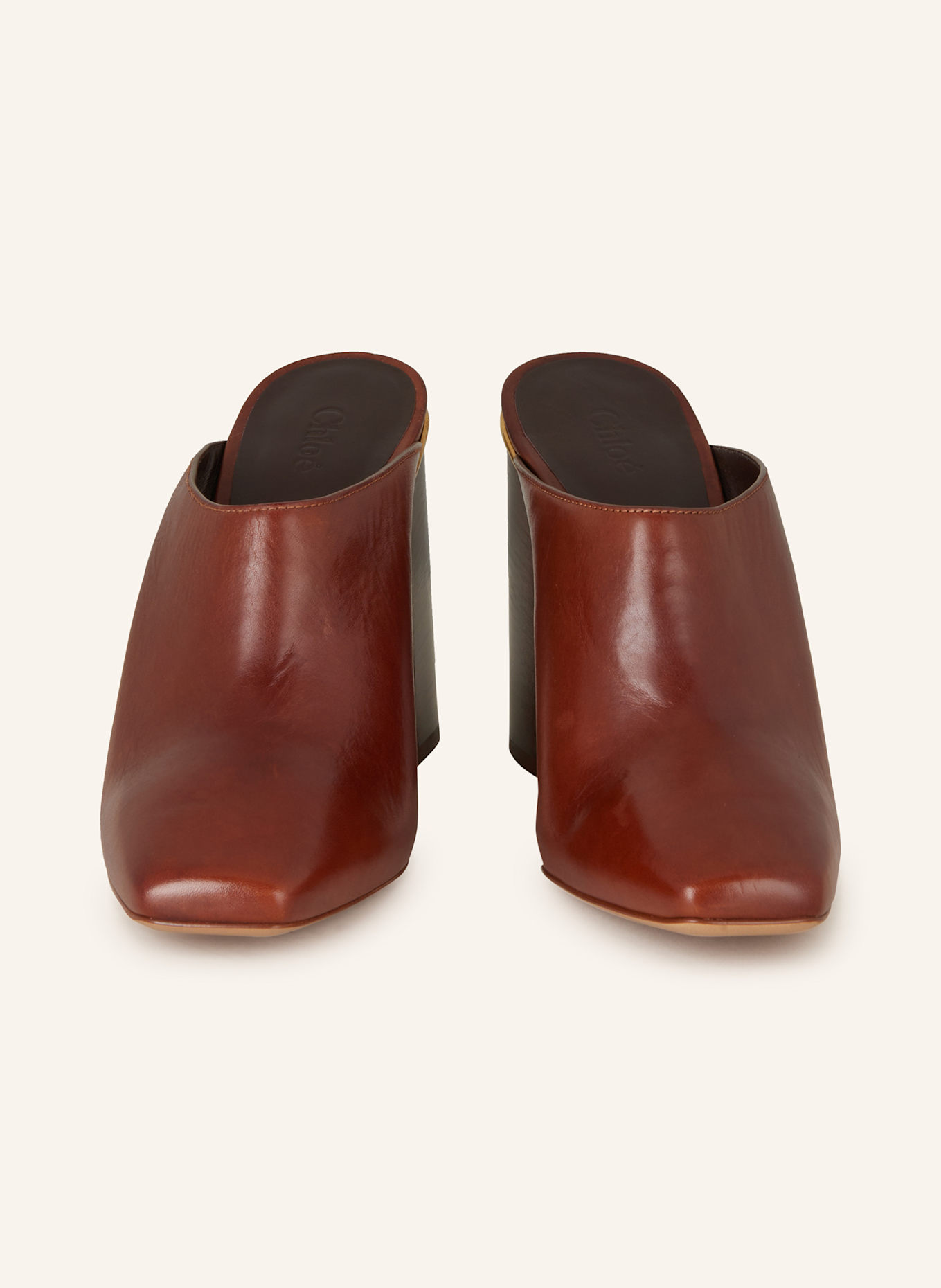 Chloé Mules ABMRE: 246 COGNAC BROWN