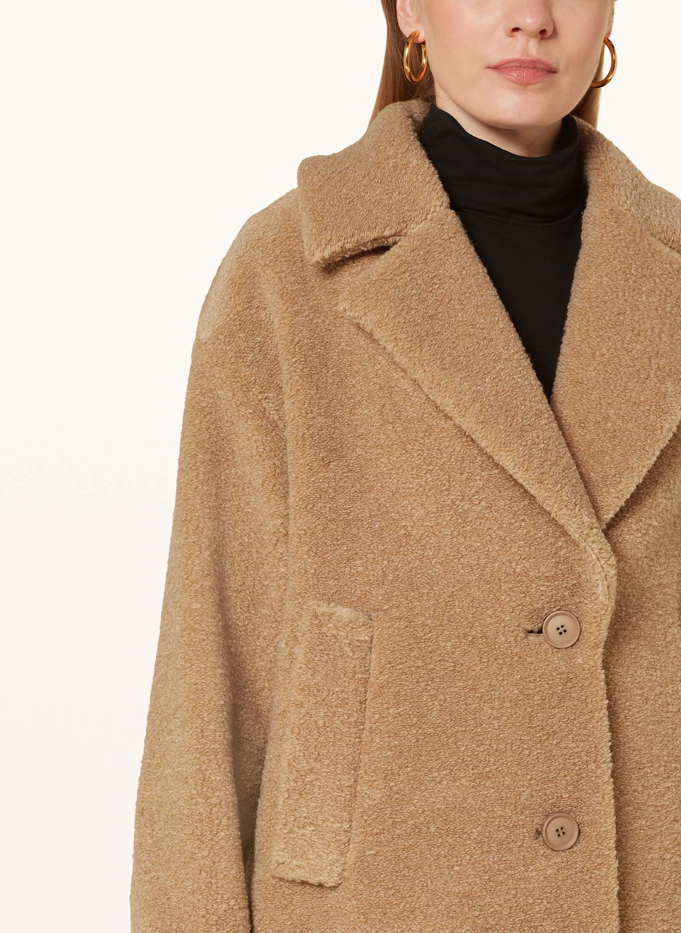 darling harbour Teddyfell-Mantel: CAMEL