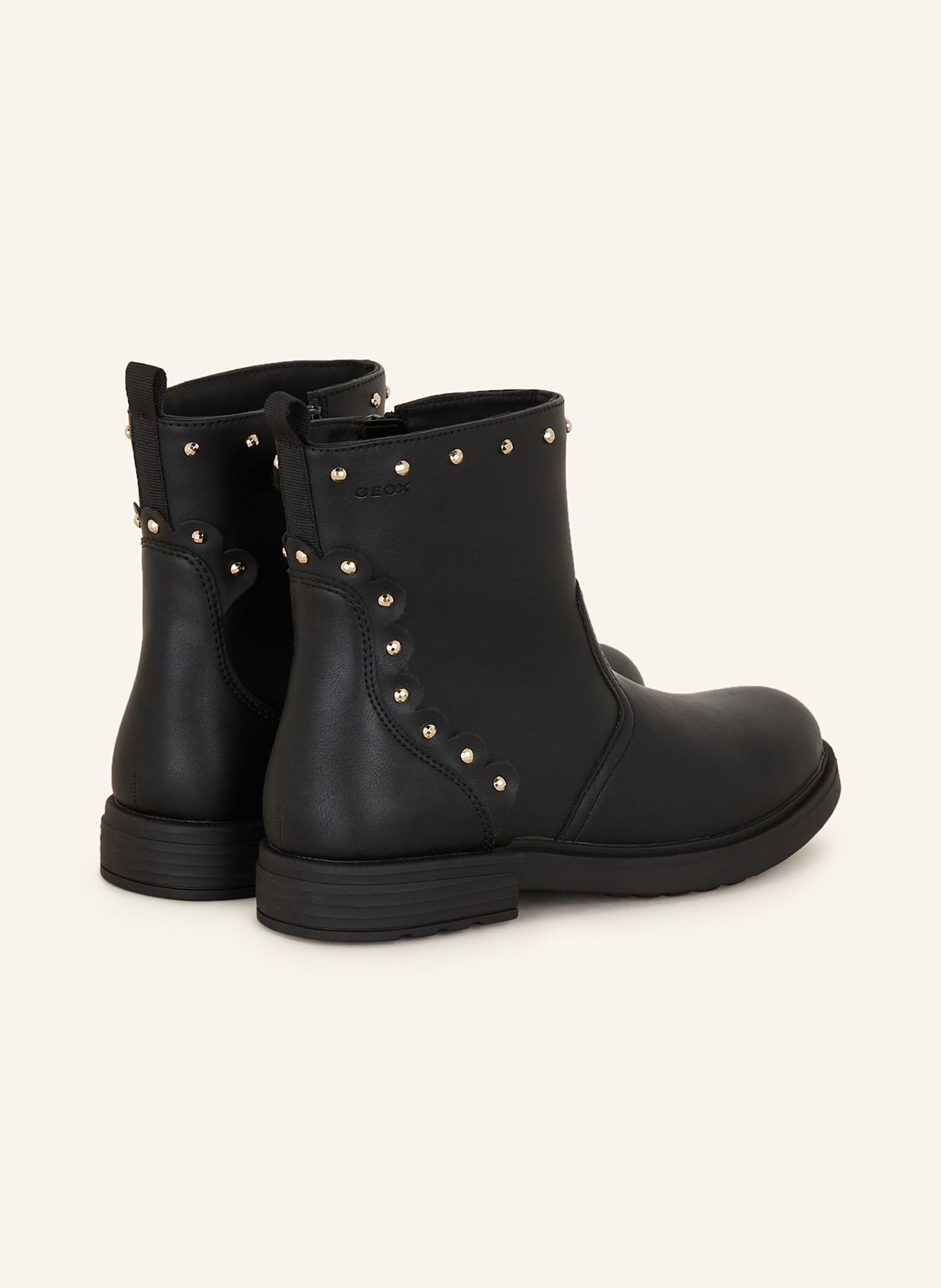 GEOX Biker Boots ECLAIR GIRL s nýty: ČERNÁ