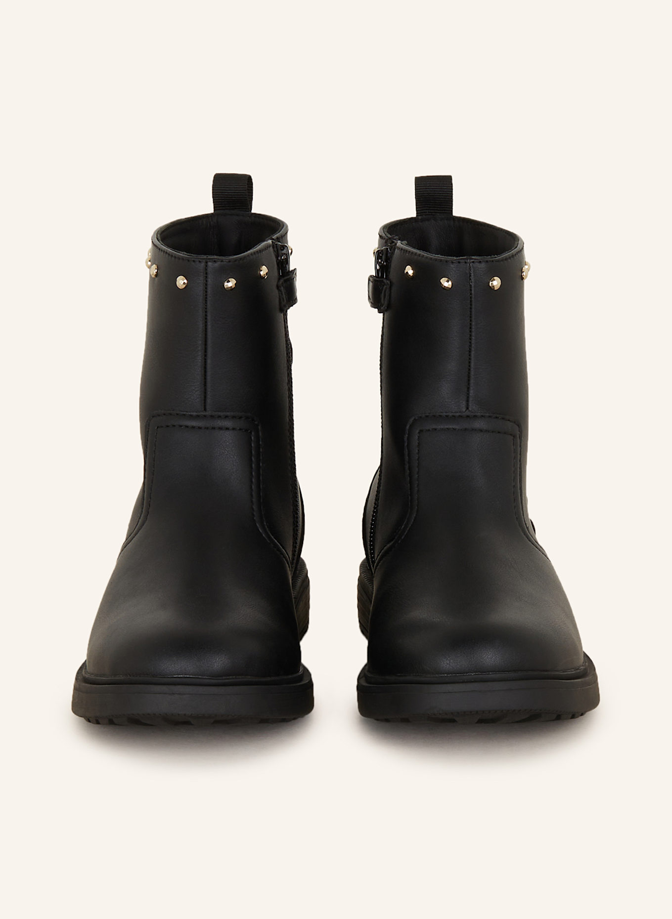 GEOX Biker Boots ECLAIR GIRL s nýty: ČERNÁ
