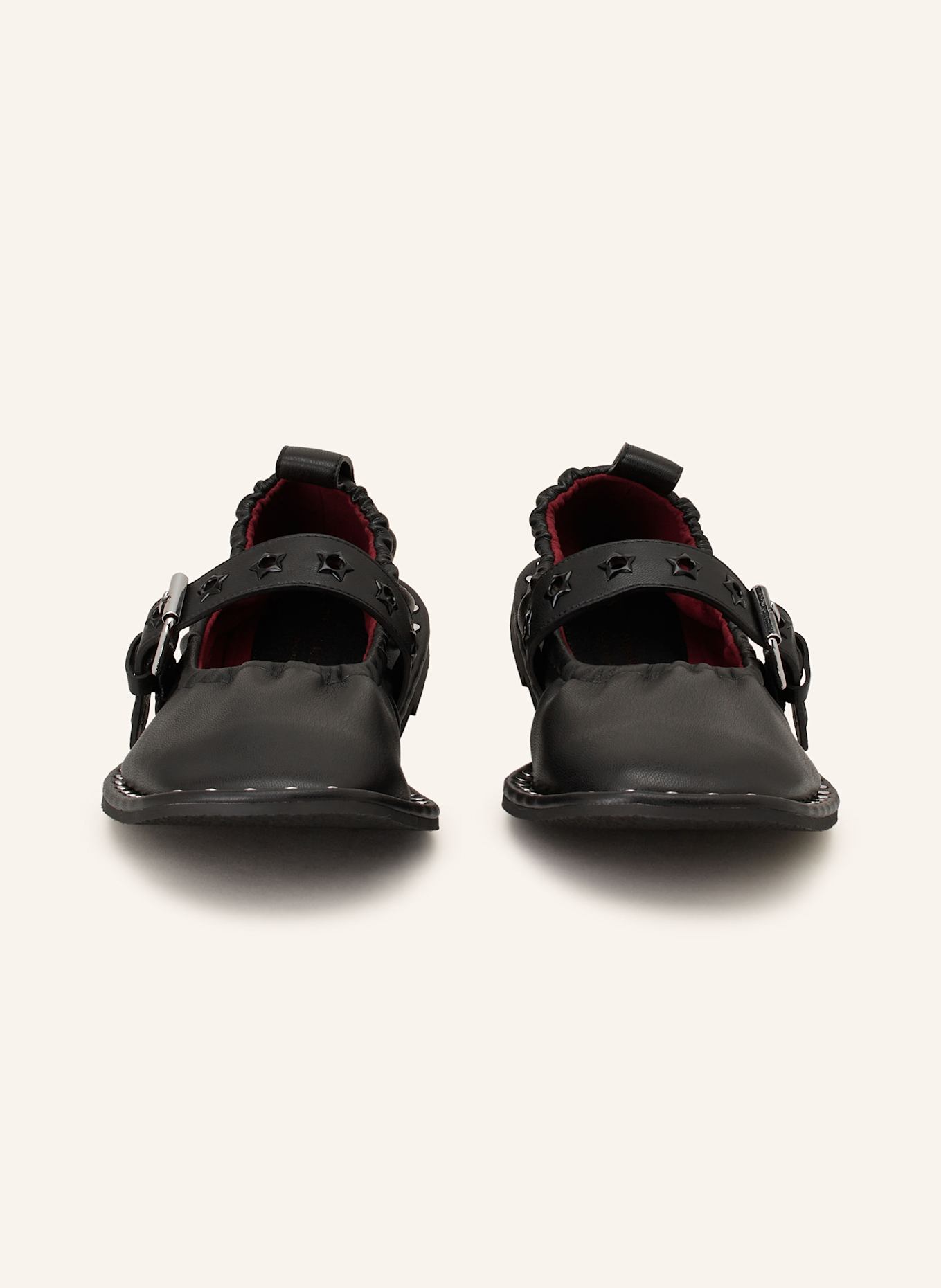 STELLA McCARTNEY Mary-Jane-Ballerinas FALABELLA mit Nieten: SCHWARZ