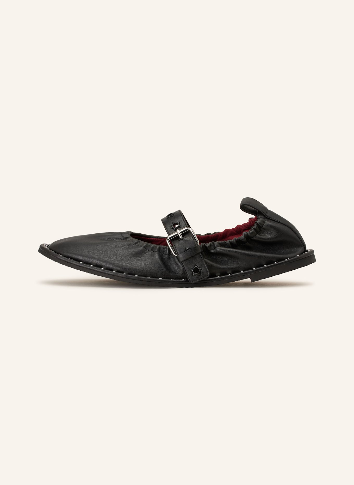 STELLA McCARTNEY Mary-Jane-Ballerinas FALABELLA mit Nieten: SCHWARZ