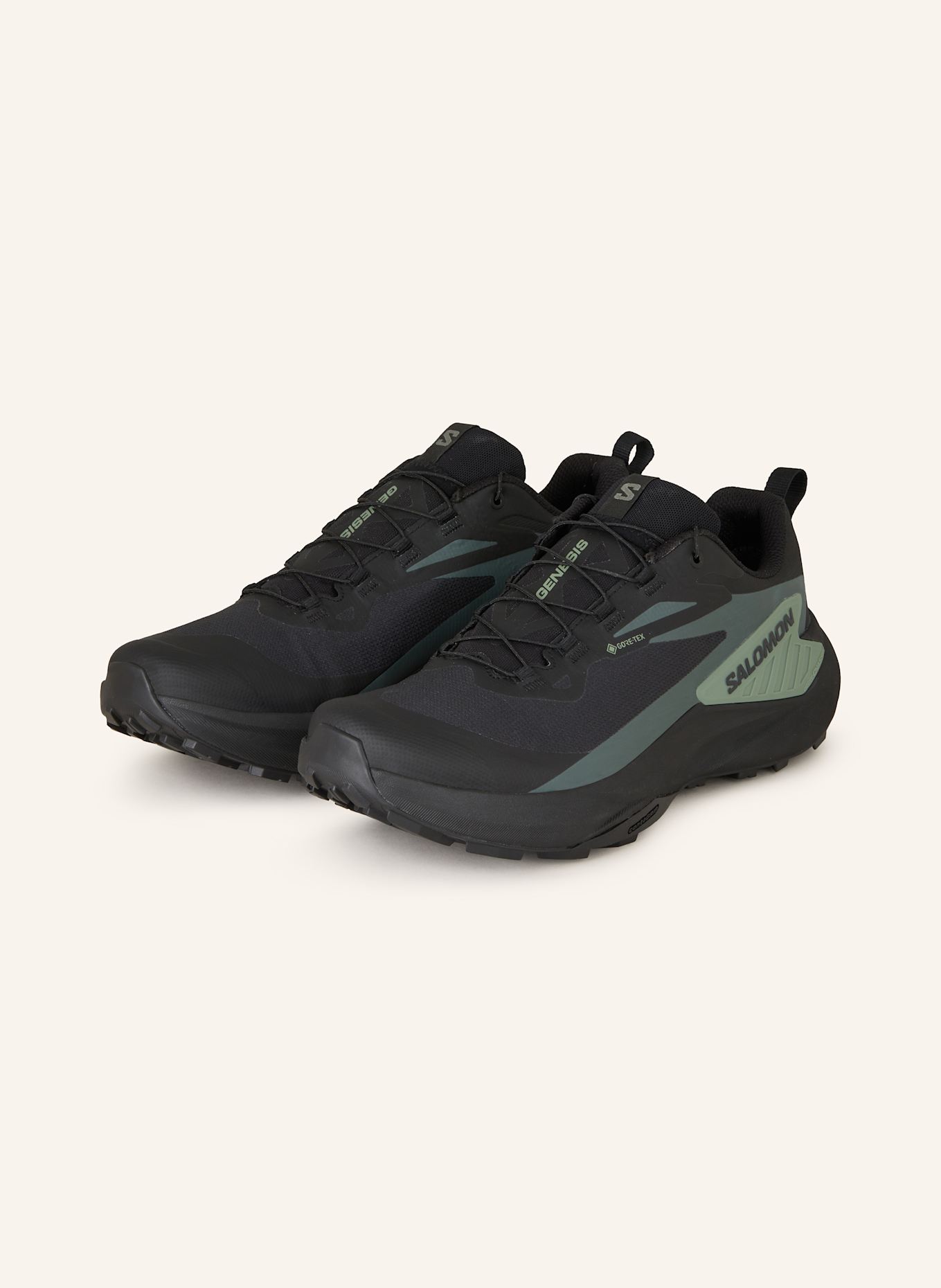 SALOMON GENESIS GTX trail running shoes, Color: BLACK/ MINT (Image 1)