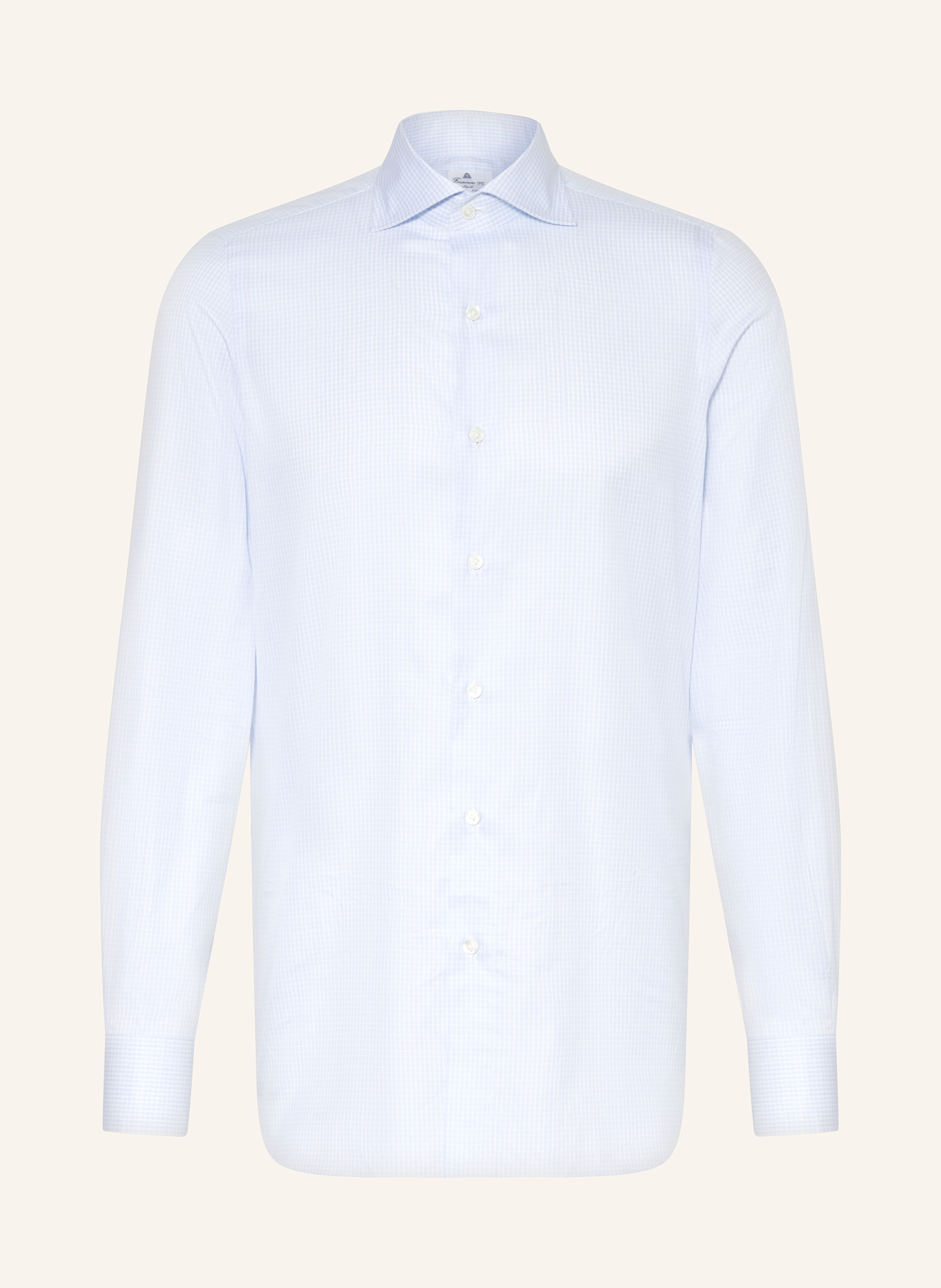 FINAMORE 1925 Shirt NAPOLI EDUARDO regular fit, Color: LIGHT BLUE/ WHITE (Image 1)