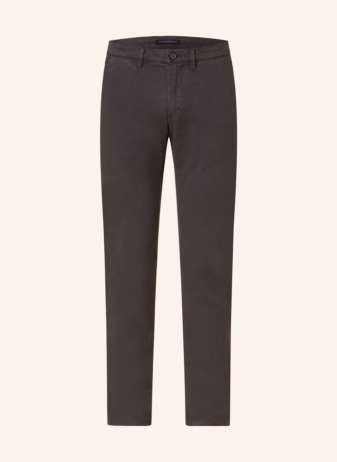 STROKESMAN'S Piqué chino slim fit, Color: DARK GRAY (Image 1)