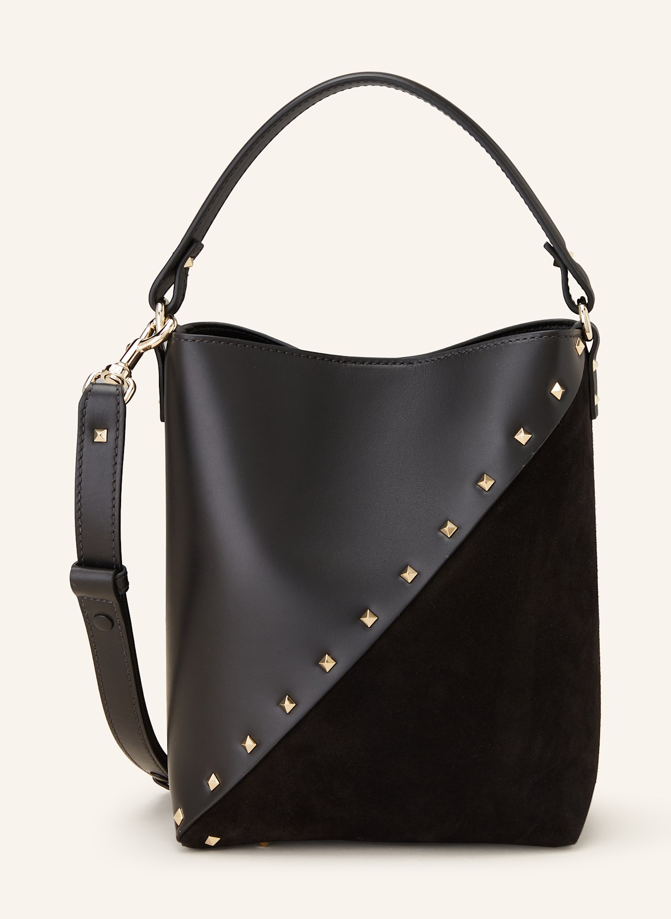 VALENTINO GARAVANI Umhangetasche ROCKSTUD WISPY mit Nieten in schwarz