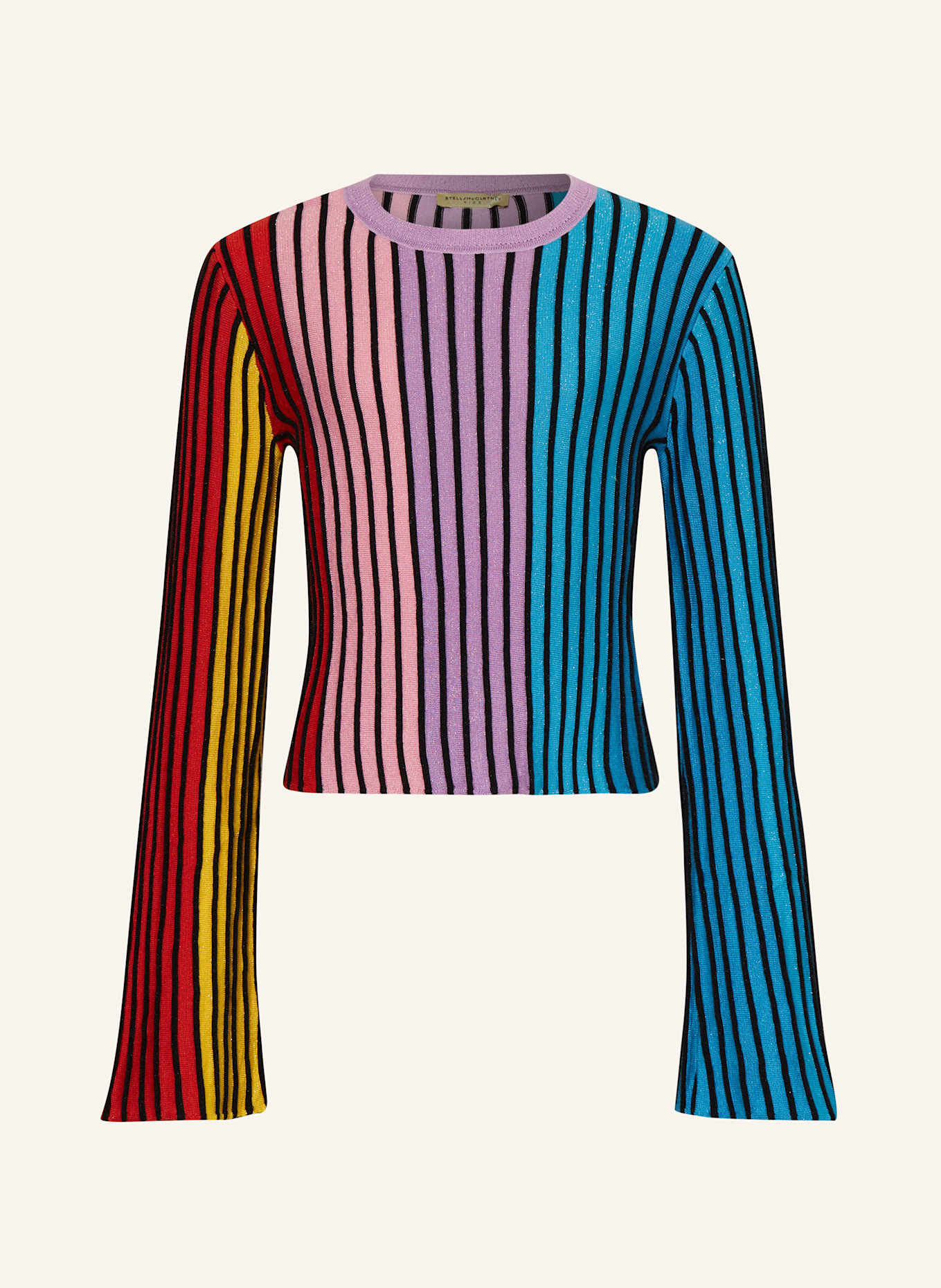 STELLA McCARTNEY KIDS Sweater with glitter thread: TURQUOISE / LIGHT PURPLE / PINK