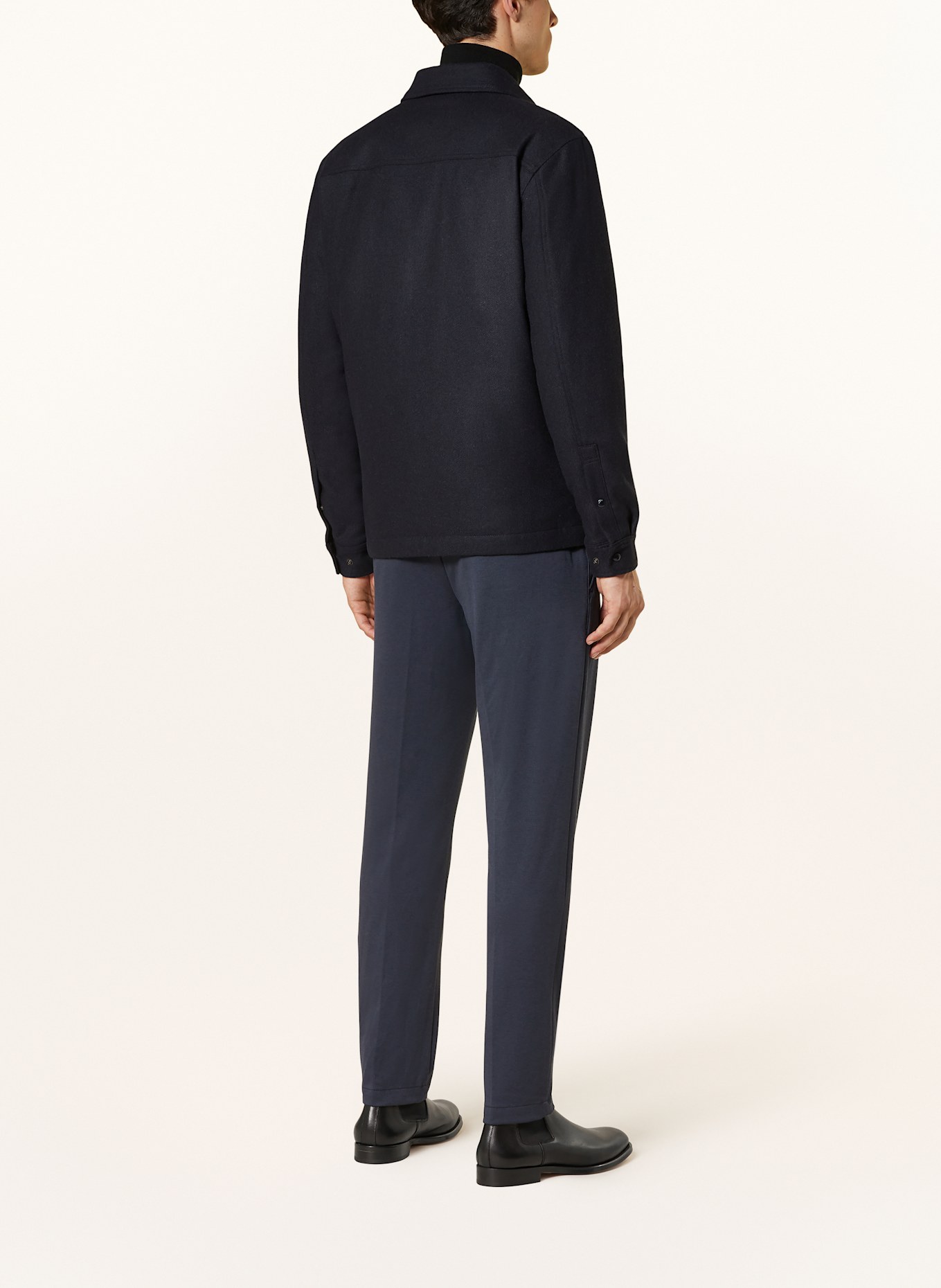 BOSS KANE regular tapered fit jersey trousers, Color: DARK BLUE (Image 3)