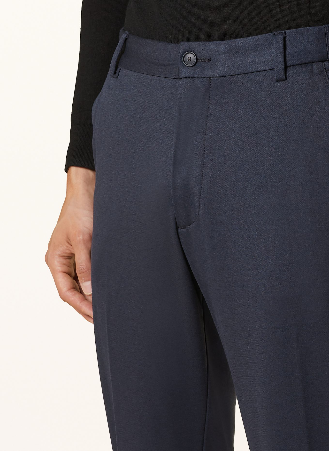 BOSS KANE regular tapered fit jersey trousers, Color: DARK BLUE (Image 5)