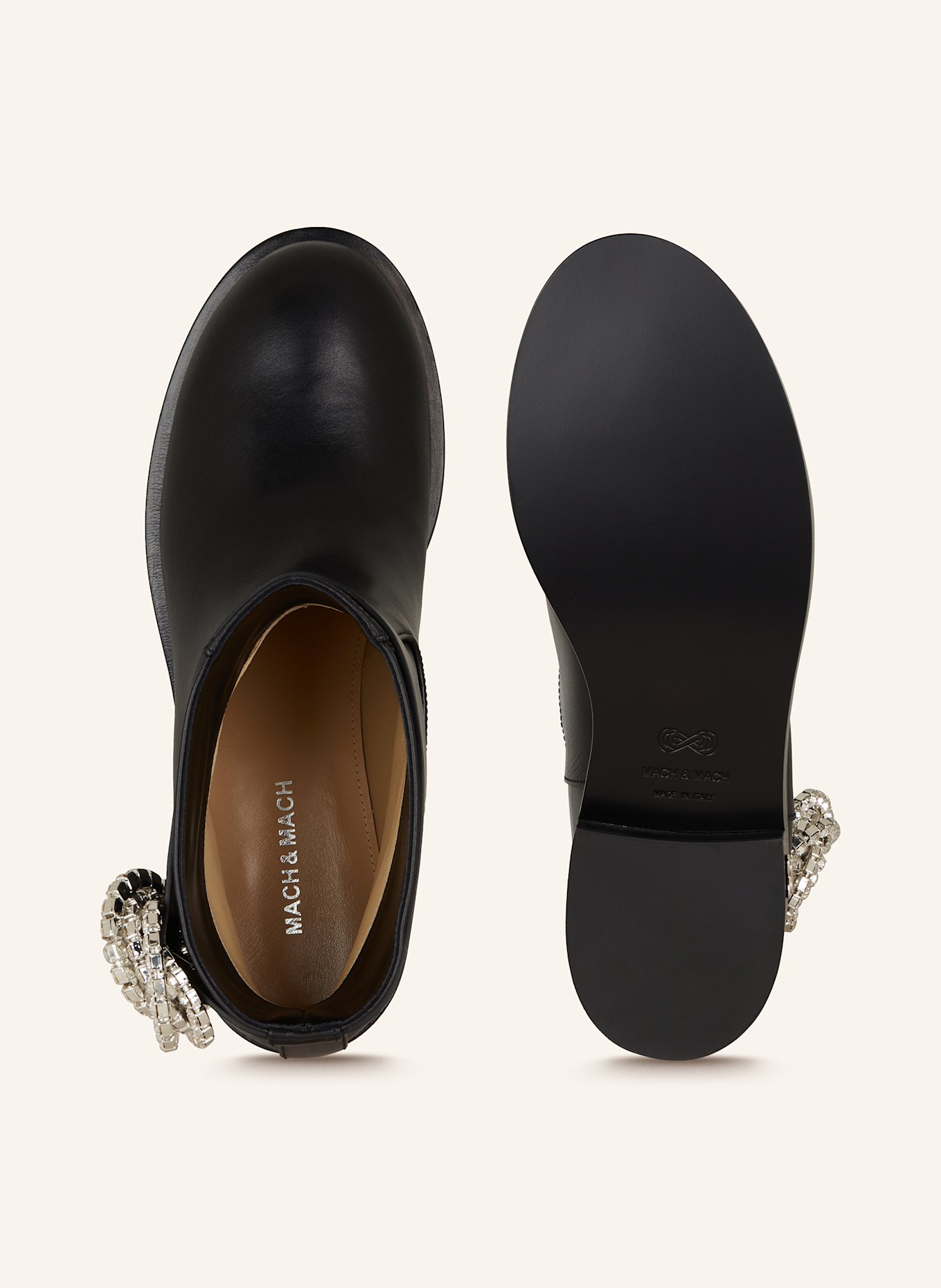 MACH & MACH Biker boots GALAXY with decorative gems in black