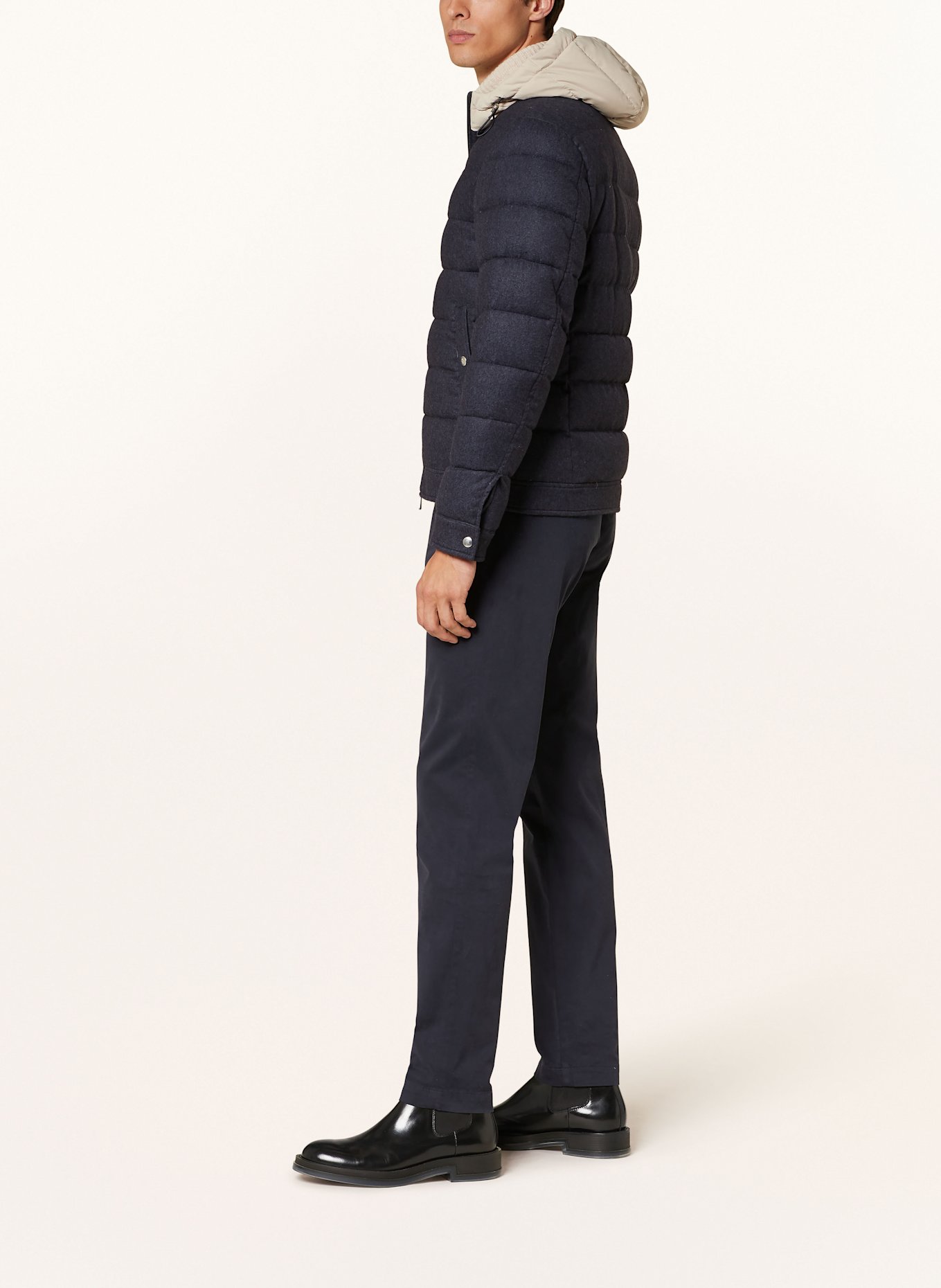 eleventy Down jacket with silk and cashmere