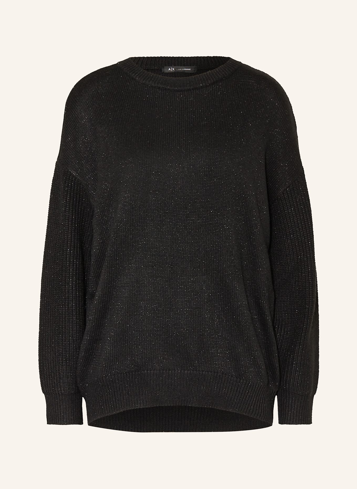 ARMANI EXCHANGE Sweater with glitter thread in black