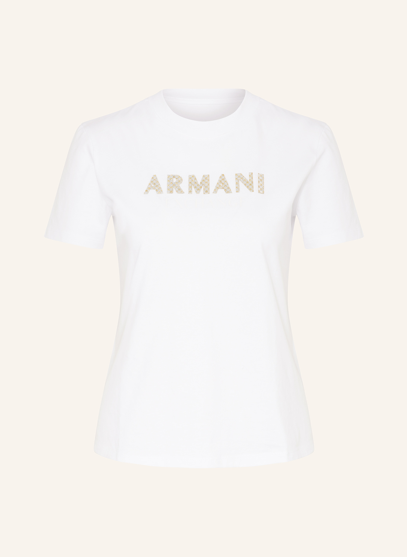 ARMANI EXCHANGE T-shirt with decorative gems, Color: WHITE (Image 1)