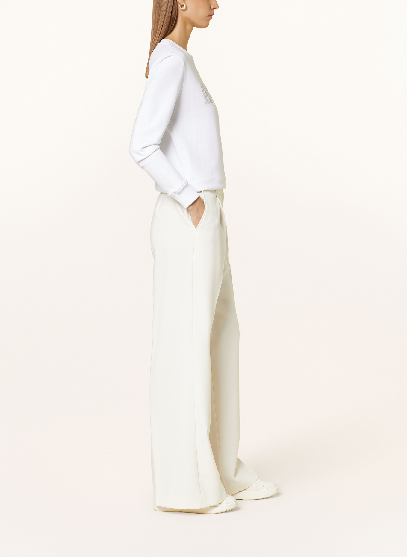 BOSS TIWI wide leg trousers, Color: WHITE (Image 4)