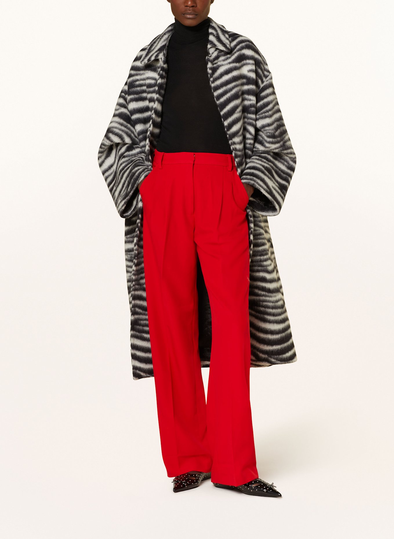 MRS & HUGS Wide leg trousers, Color: RED (Image 2)