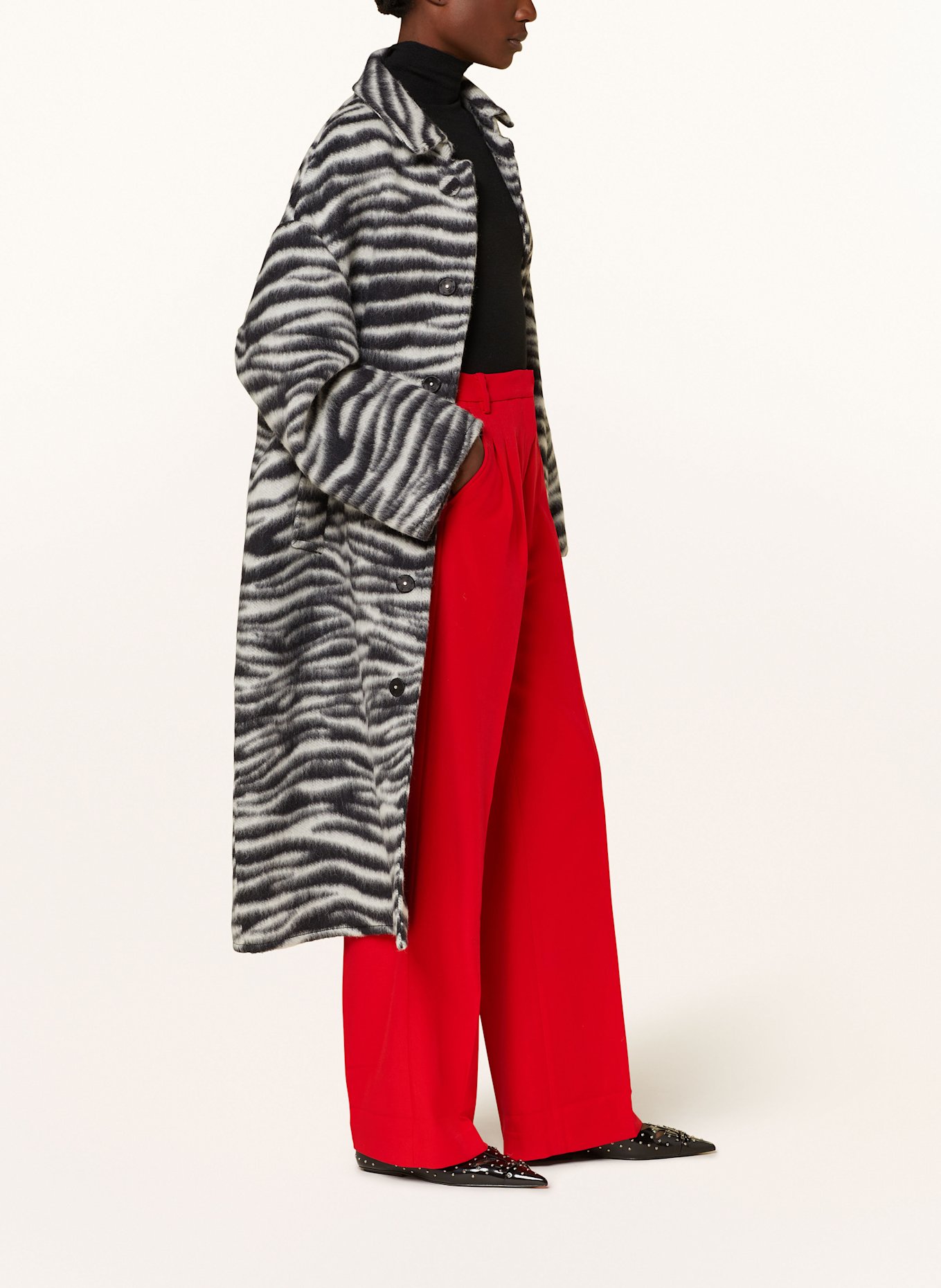 MRS & HUGS Wide leg trousers, Color: RED (Image 4)