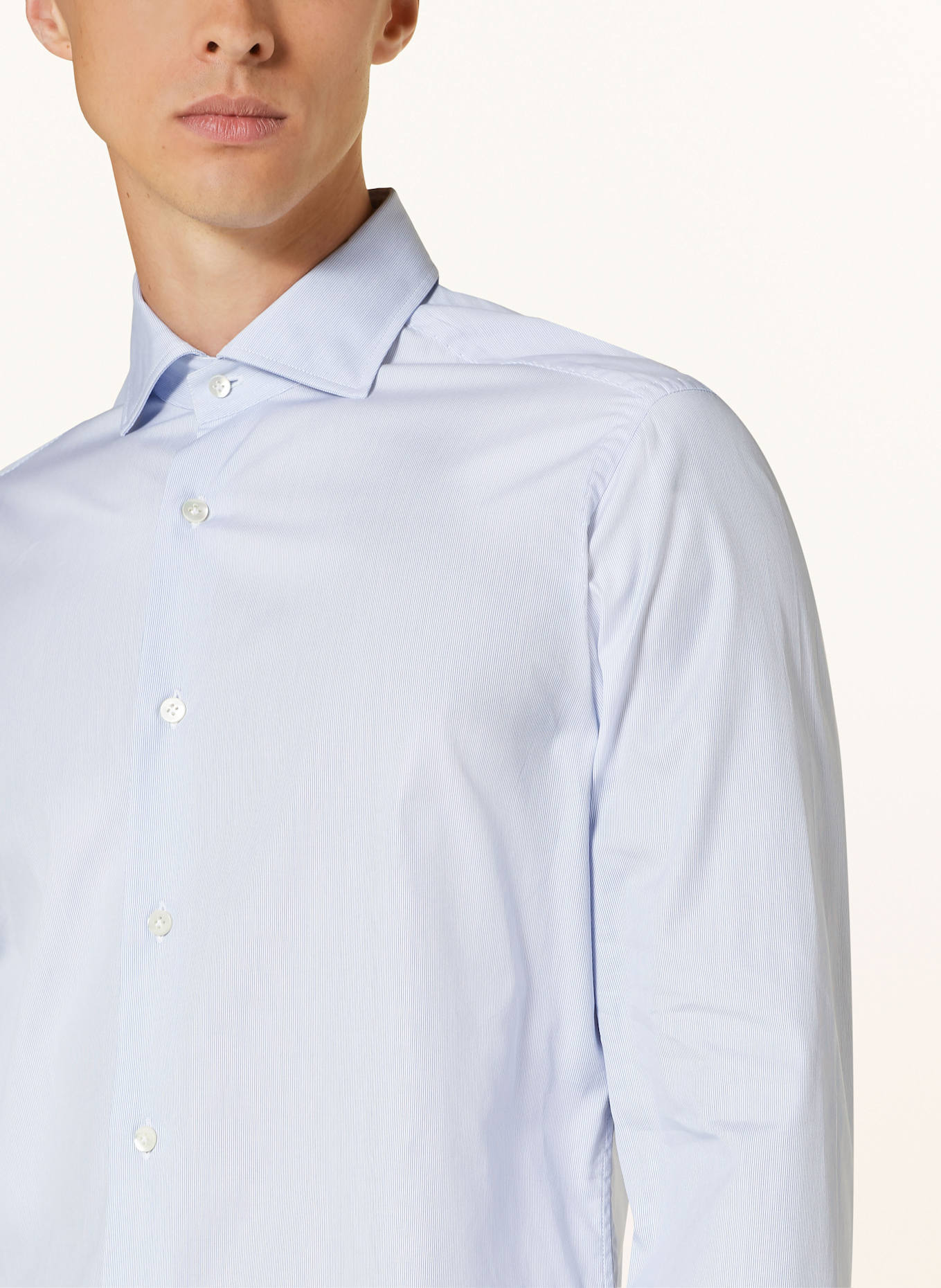 tintoria mattei Shirt slim fit, Color: LIGHT BLUE/ WHITE (Image 4)