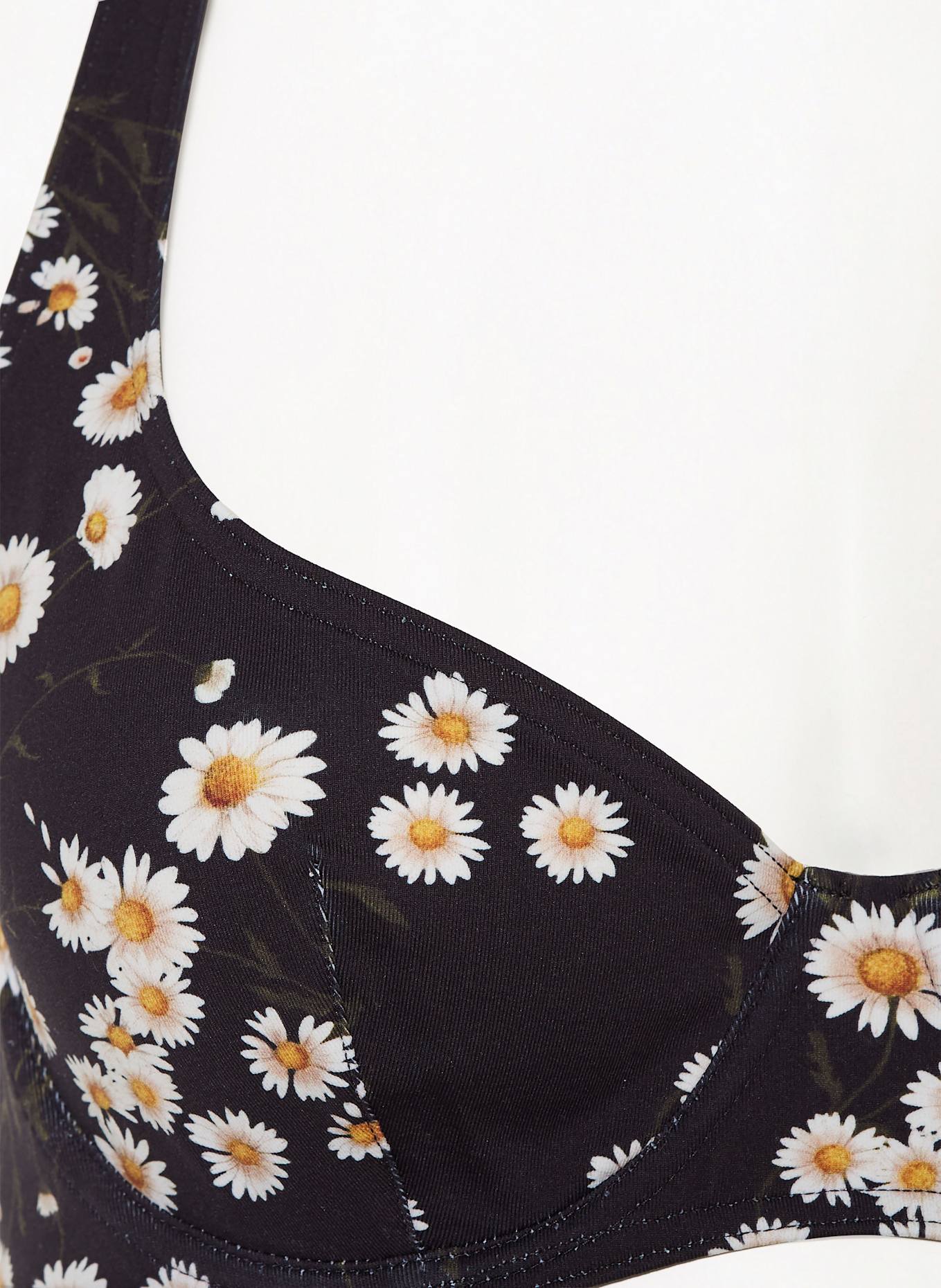 ERES Nekband-bikinitop PASSIONNEL: ZWART / DONKERGEEL / ECRU