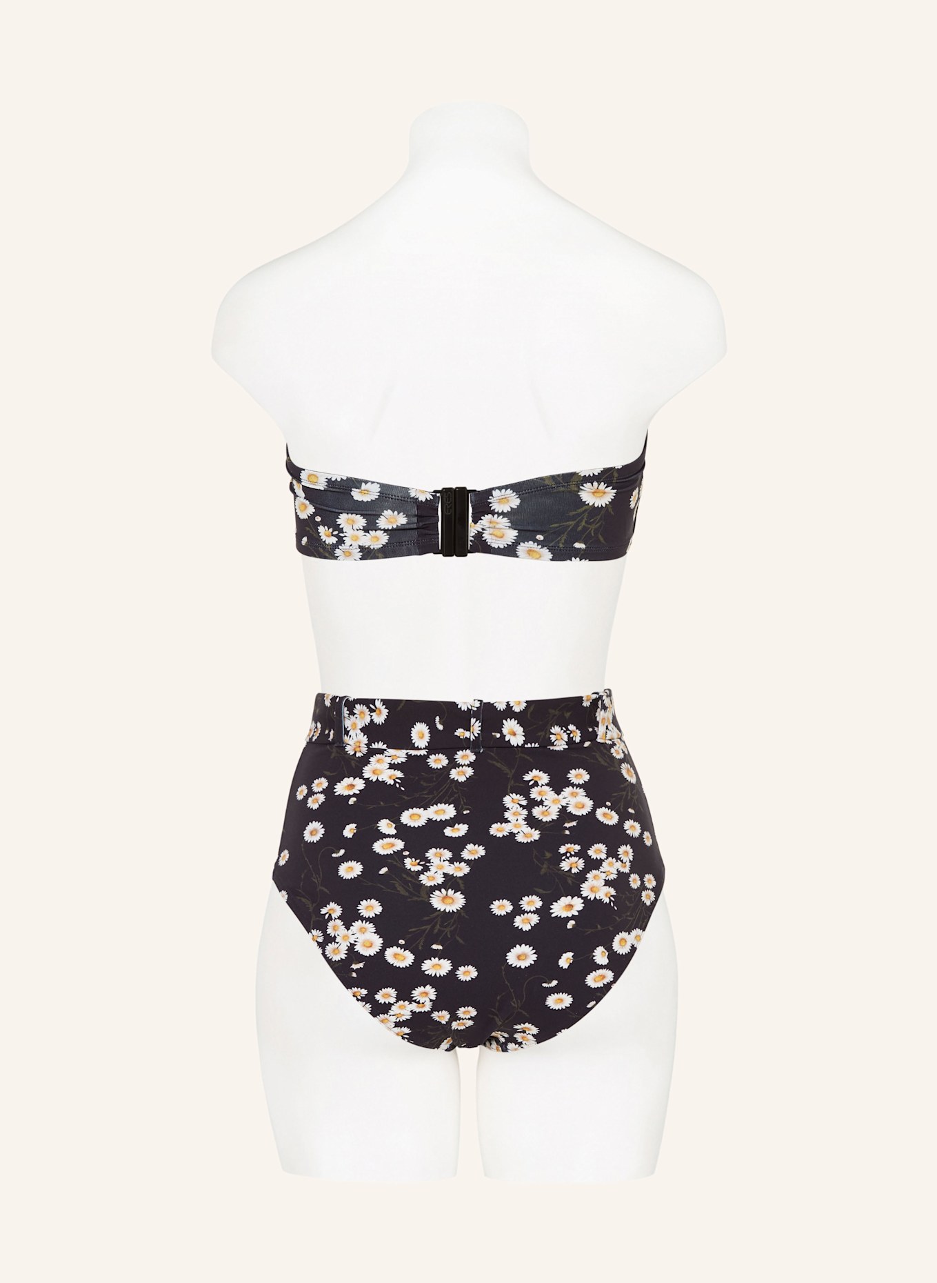 ERES DISCRET high waist bikini bottoms in black yellow ecru