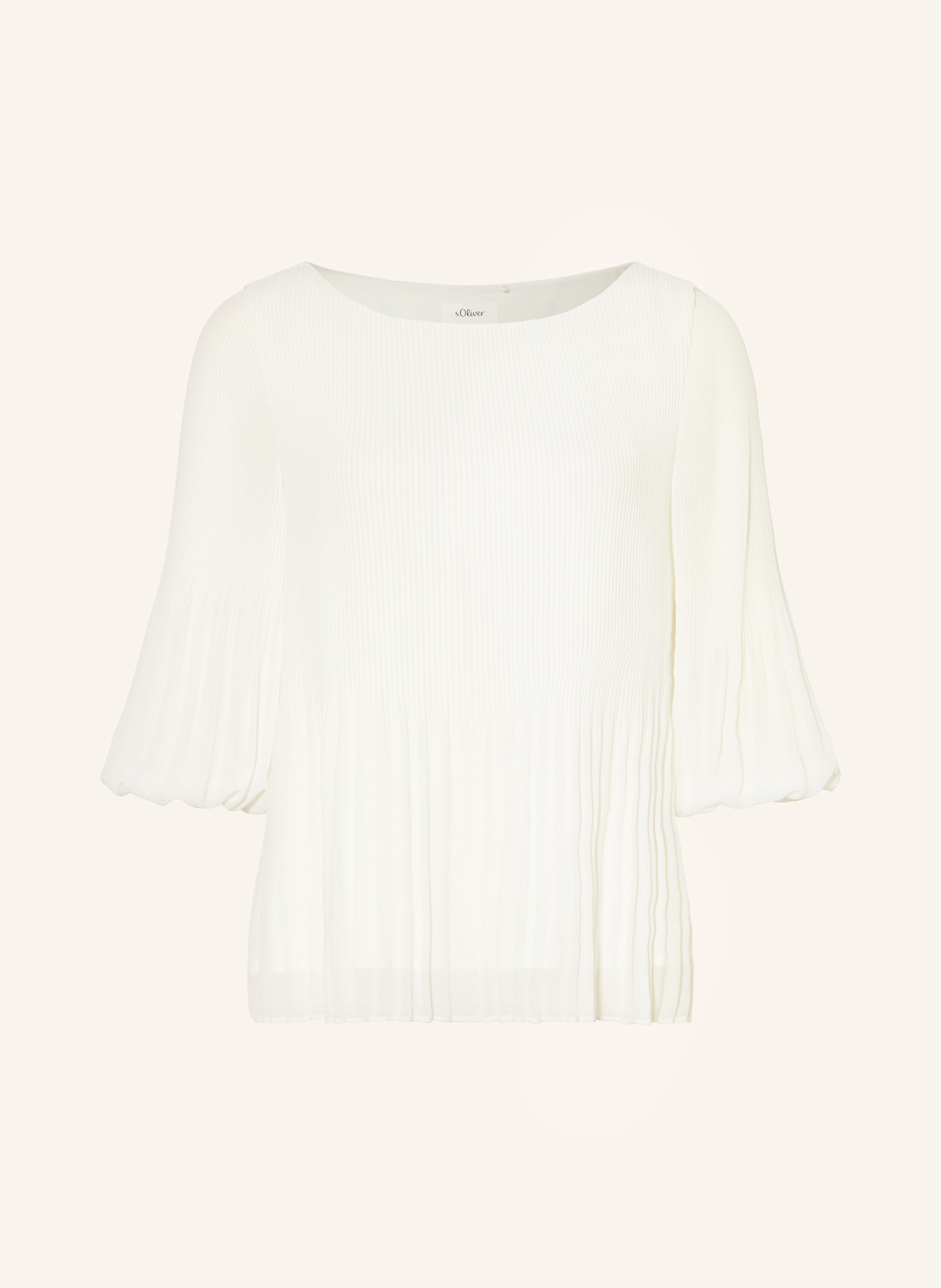 s.Oliver BLACK LABEL Blusenshirt mit Plissees: WEISS