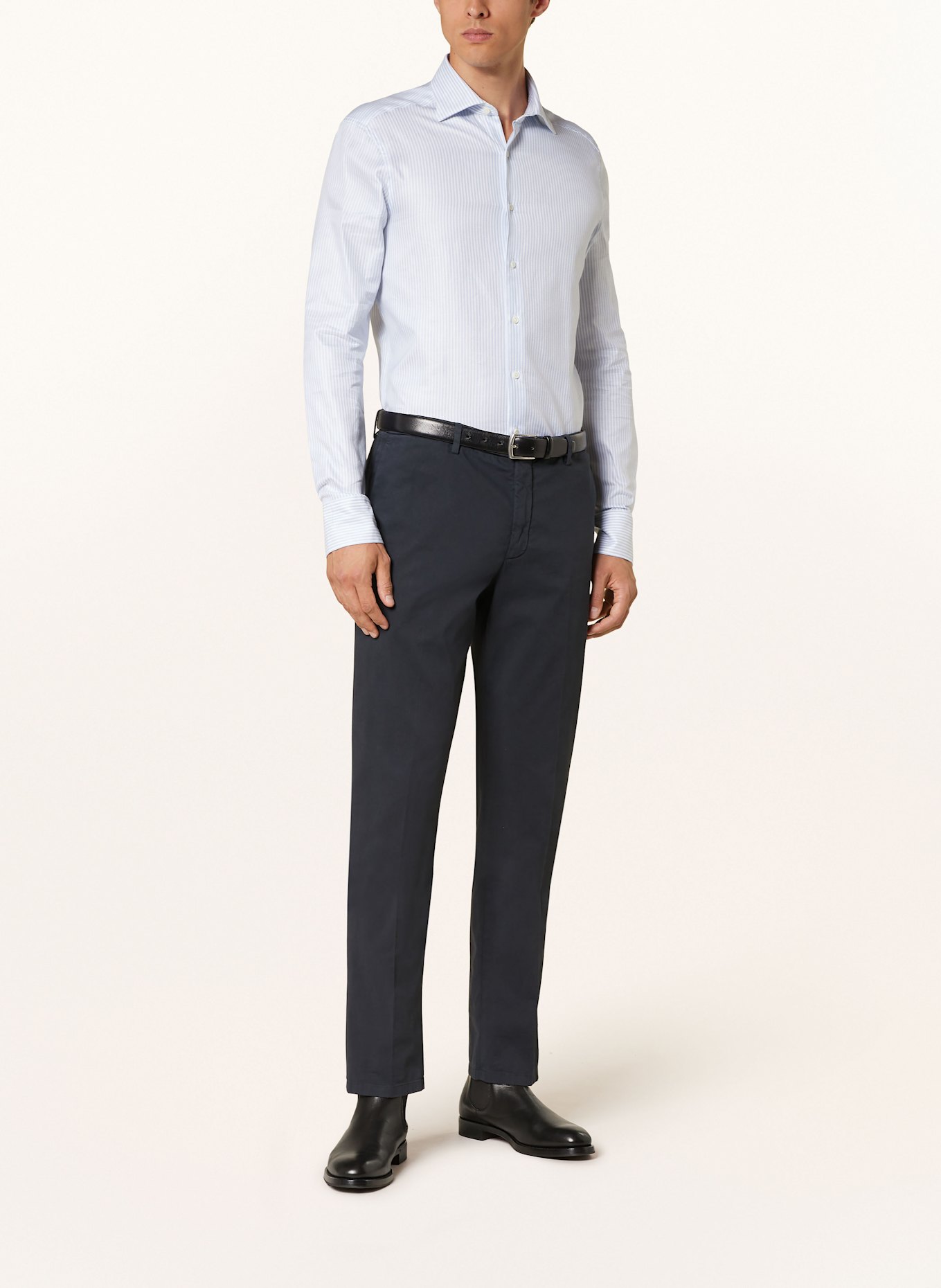 Stenströms Hemd Extra Slim Fit: WEISS / HELLBLAU