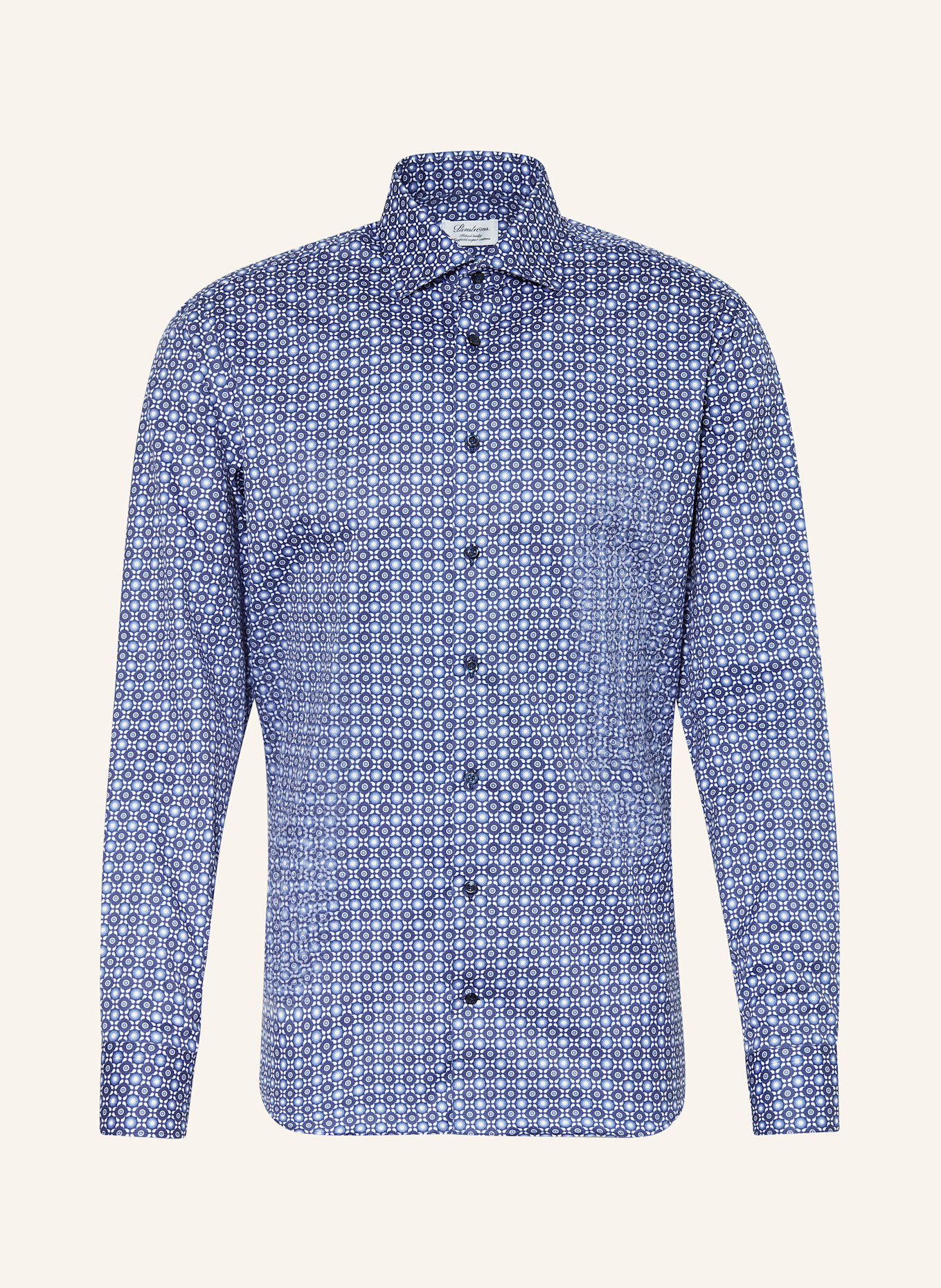 Stenströms Hemd Fitted Body: DUNKELBLAU / BLAU / WEISS