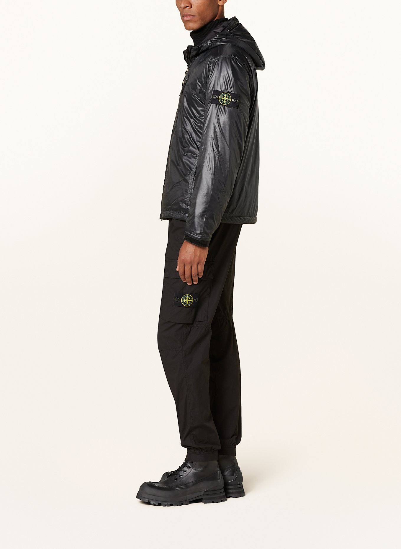 Black stone island jacket shop