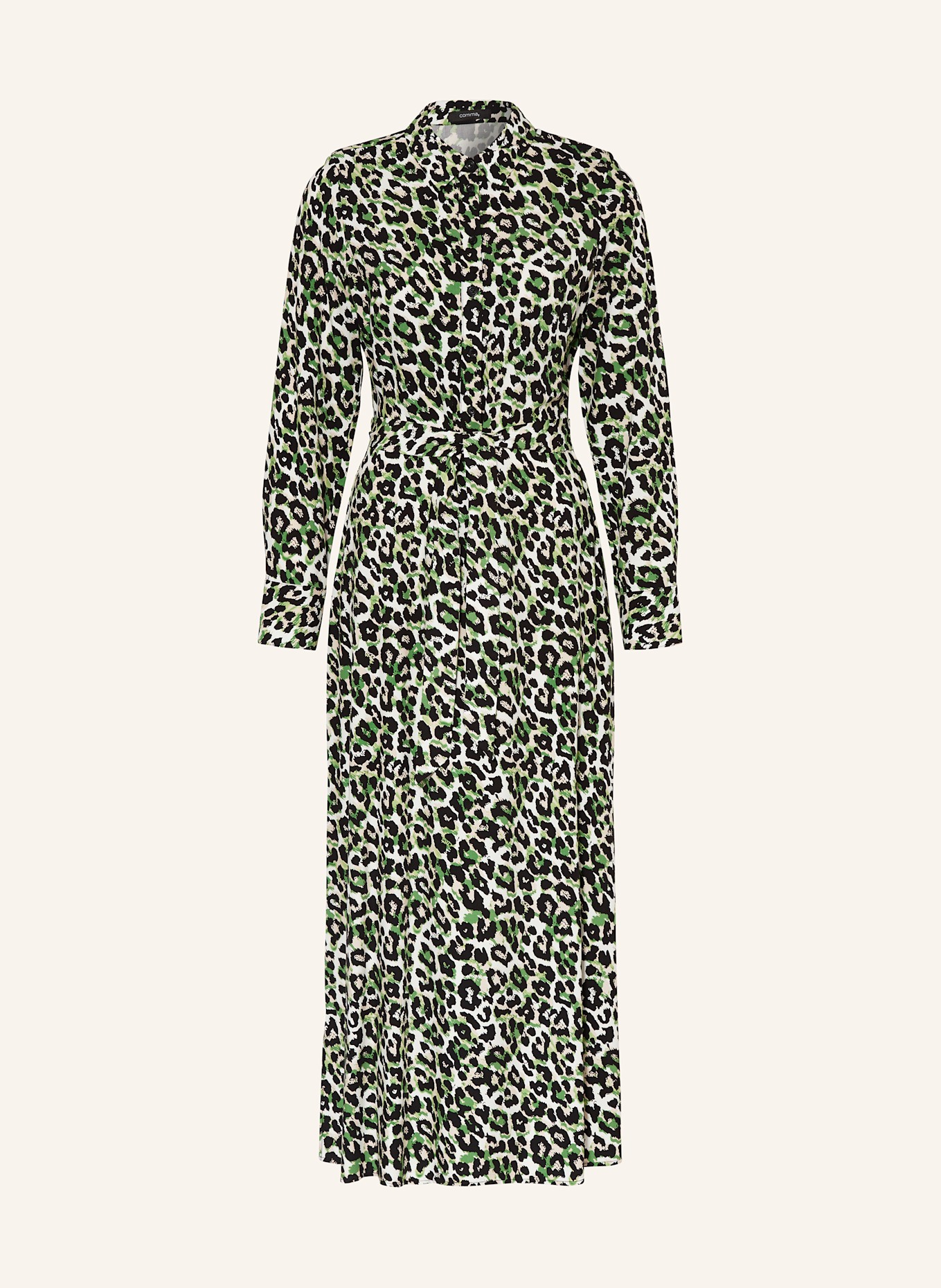 comma Hemdblusenkleid in schwarz/ grün/ weiss