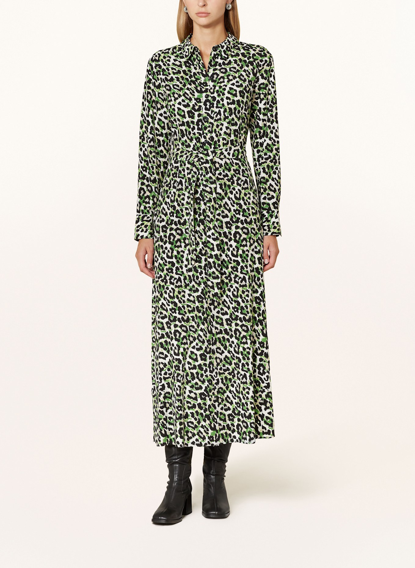comma Shirt dress in black green white