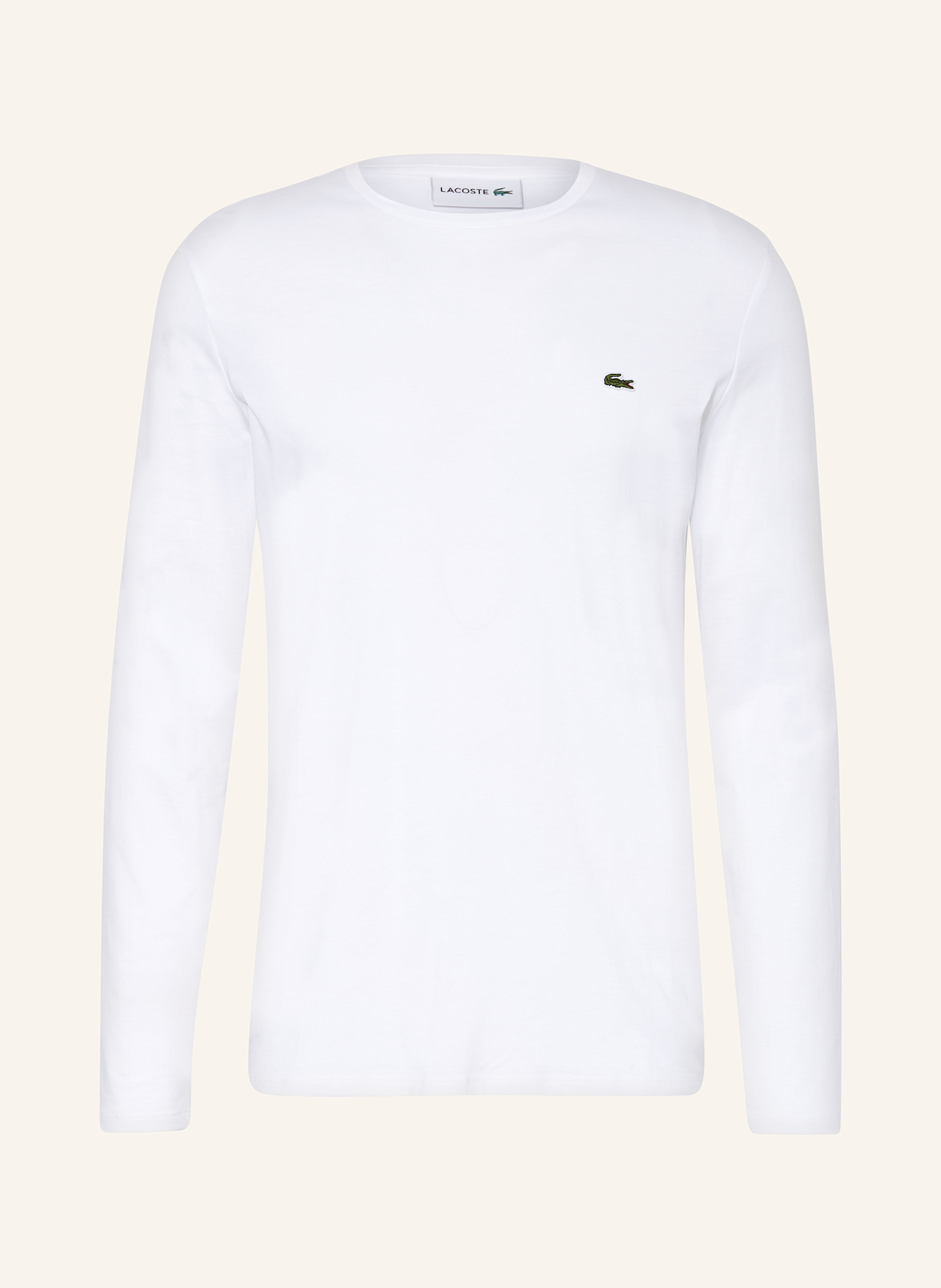 LACOSTE Long sleeve shirt: WHITE