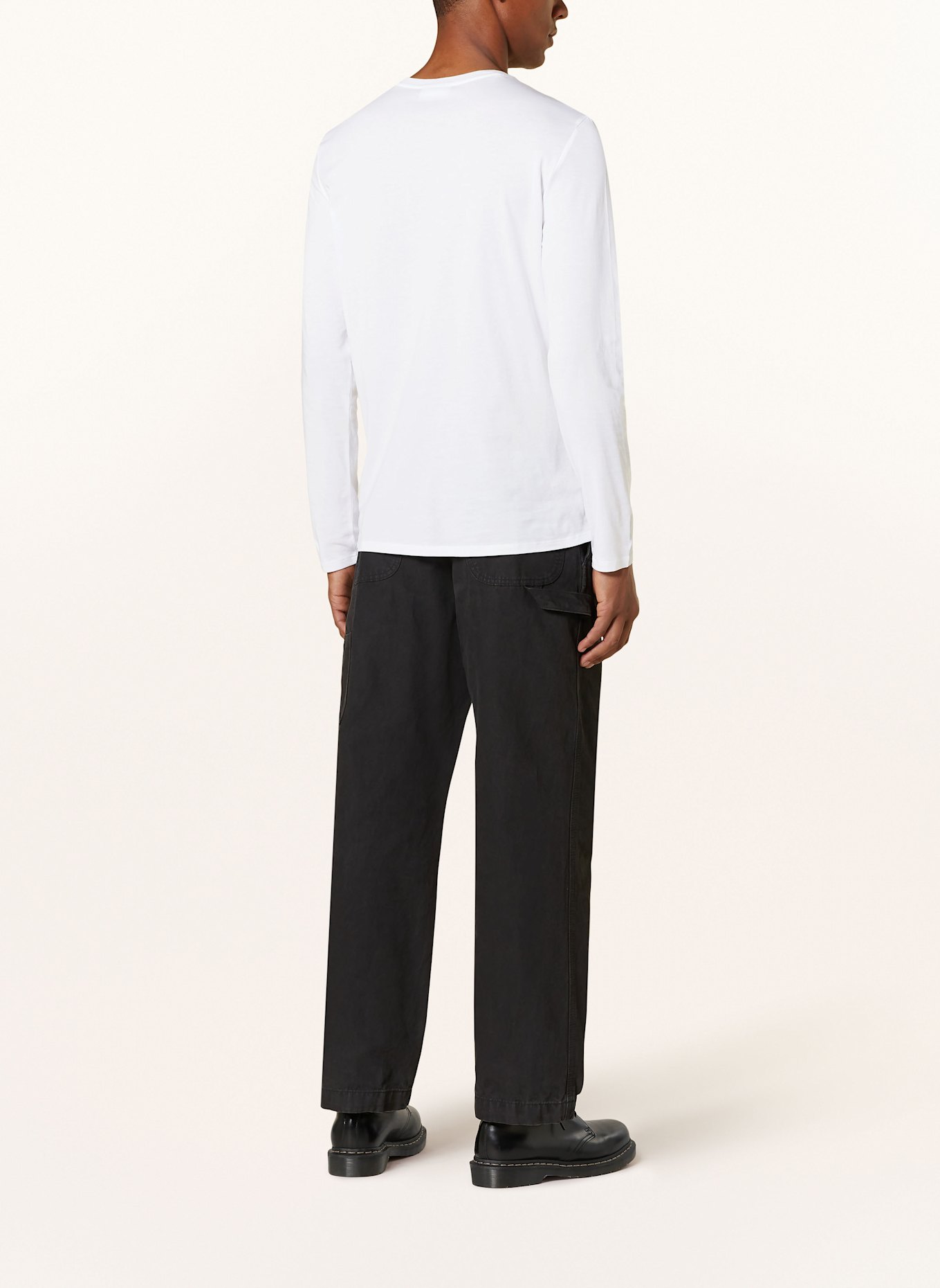 LACOSTE Long sleeve shirt: WHITE