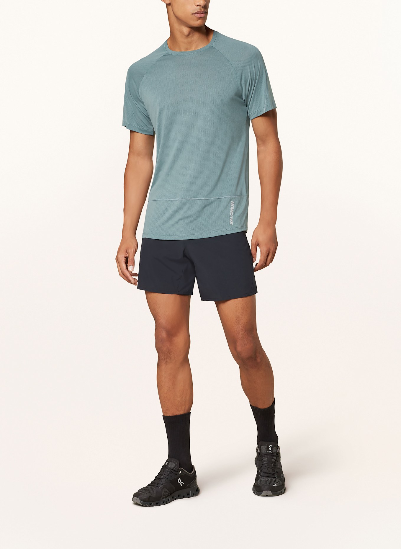 SALOMON Running shirt CROSS RUN, Color: TEAL (Image 2)