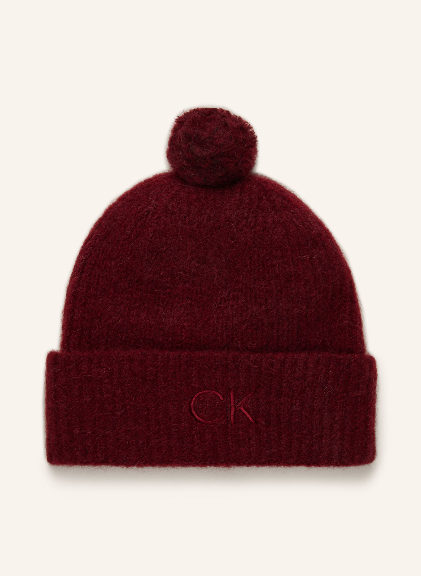 Calvin Klein Czapka z dodatkiem alpaki: CIEMNOCZERWONY