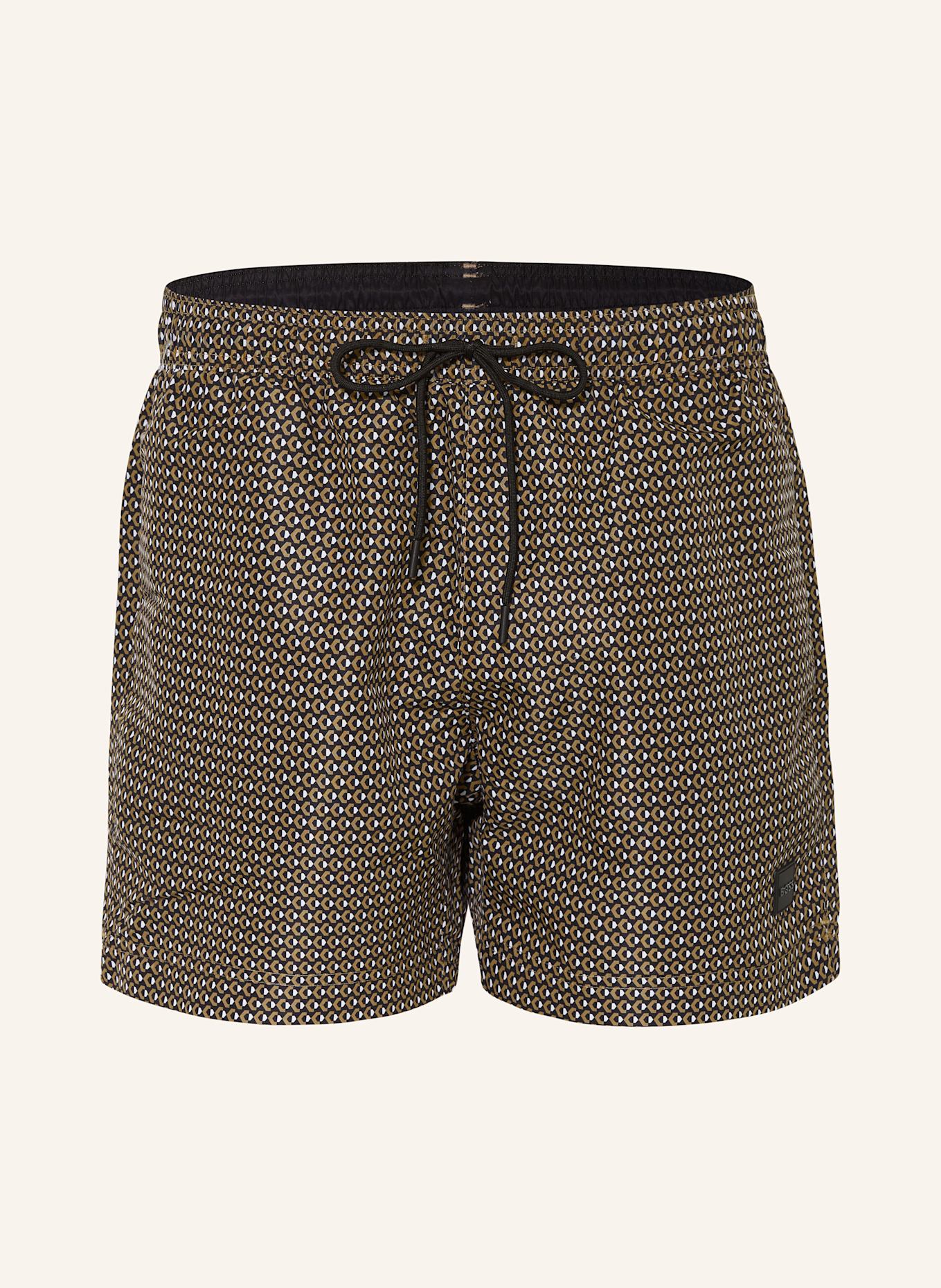 BOSS Swim shorts VIBE, Color: BEIGE/ BLACK (Image 1)