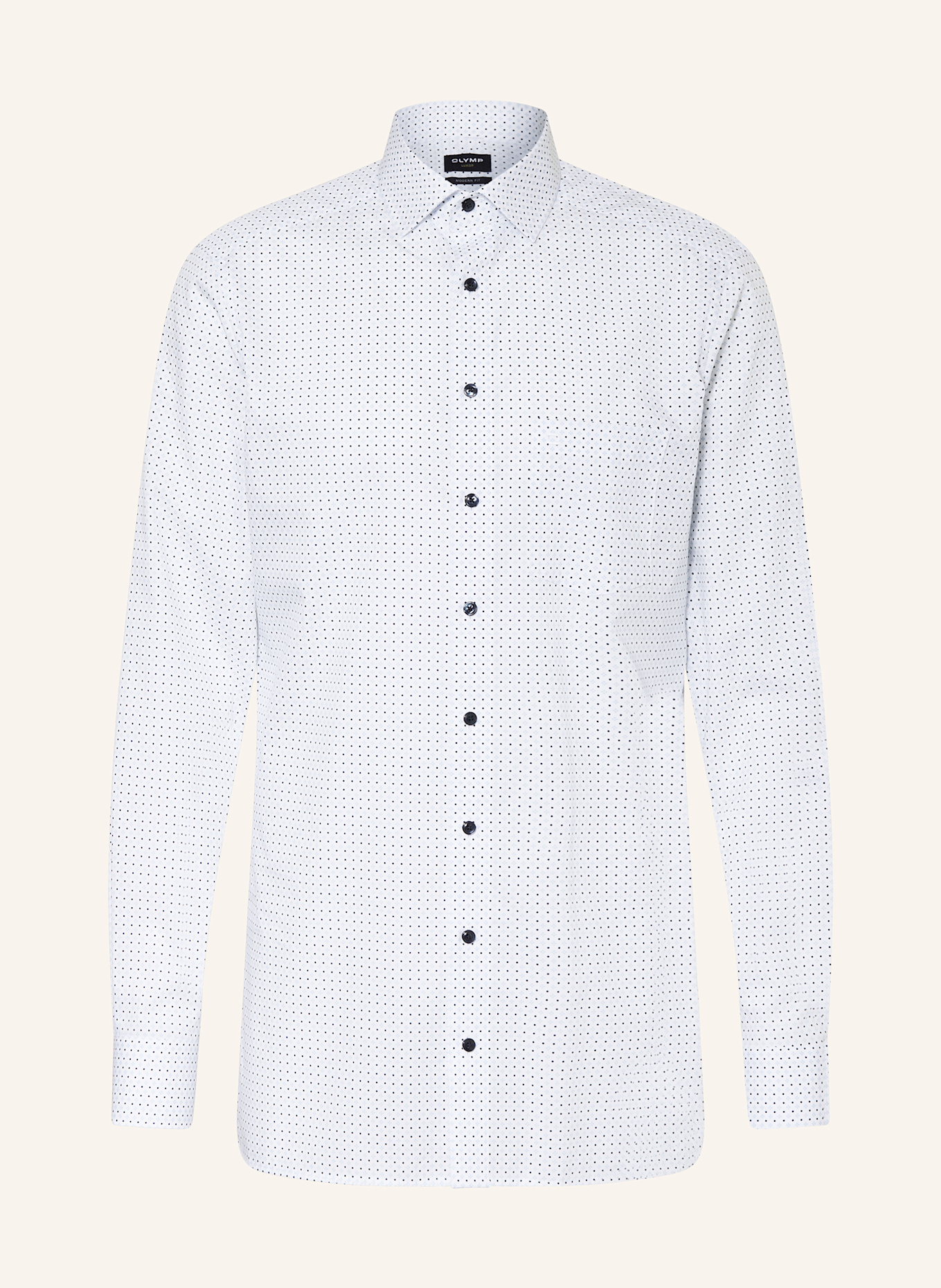 OLYMP Hemd Luxor modern fit mit extralangem Arm: WEISS / HELLBLAU / DUNKELBLAU